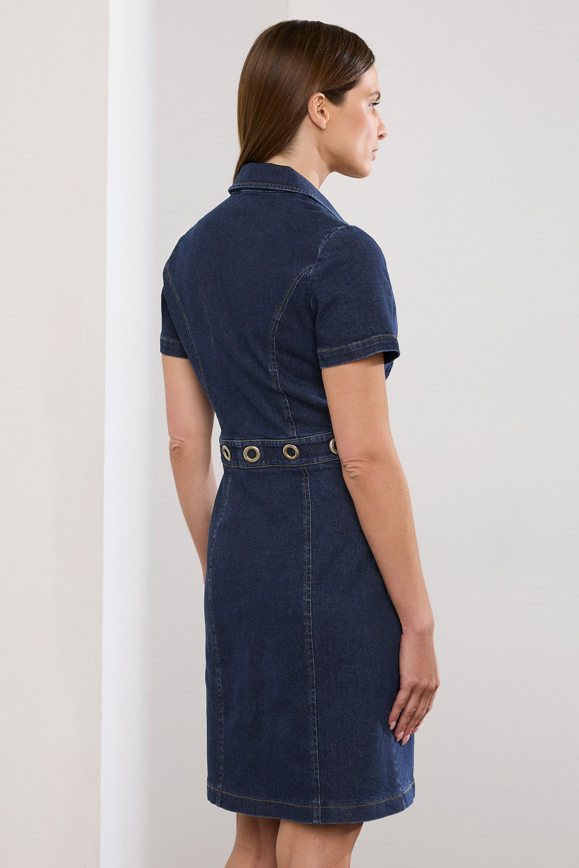 STAR Indigo Blue Denim Eyelet Mini Dress | StarByJM 4