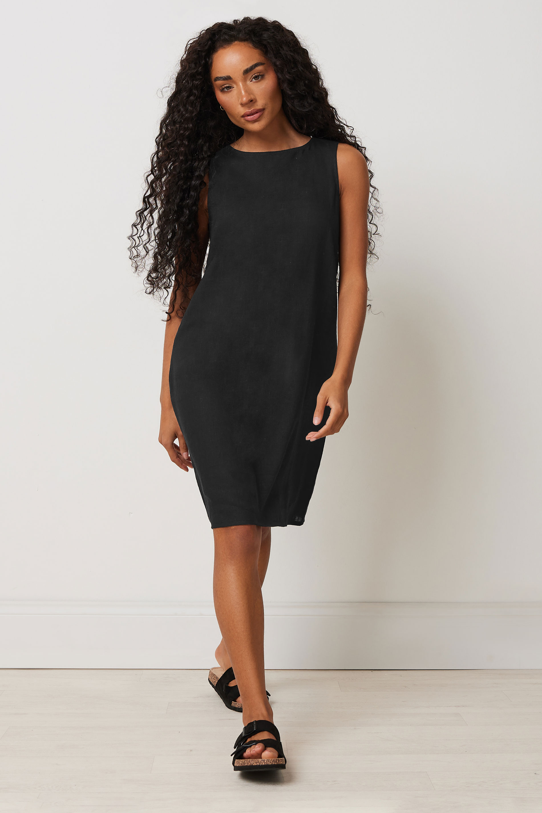 M&Co Petite Black Linen Shift Dress | M&Co 3