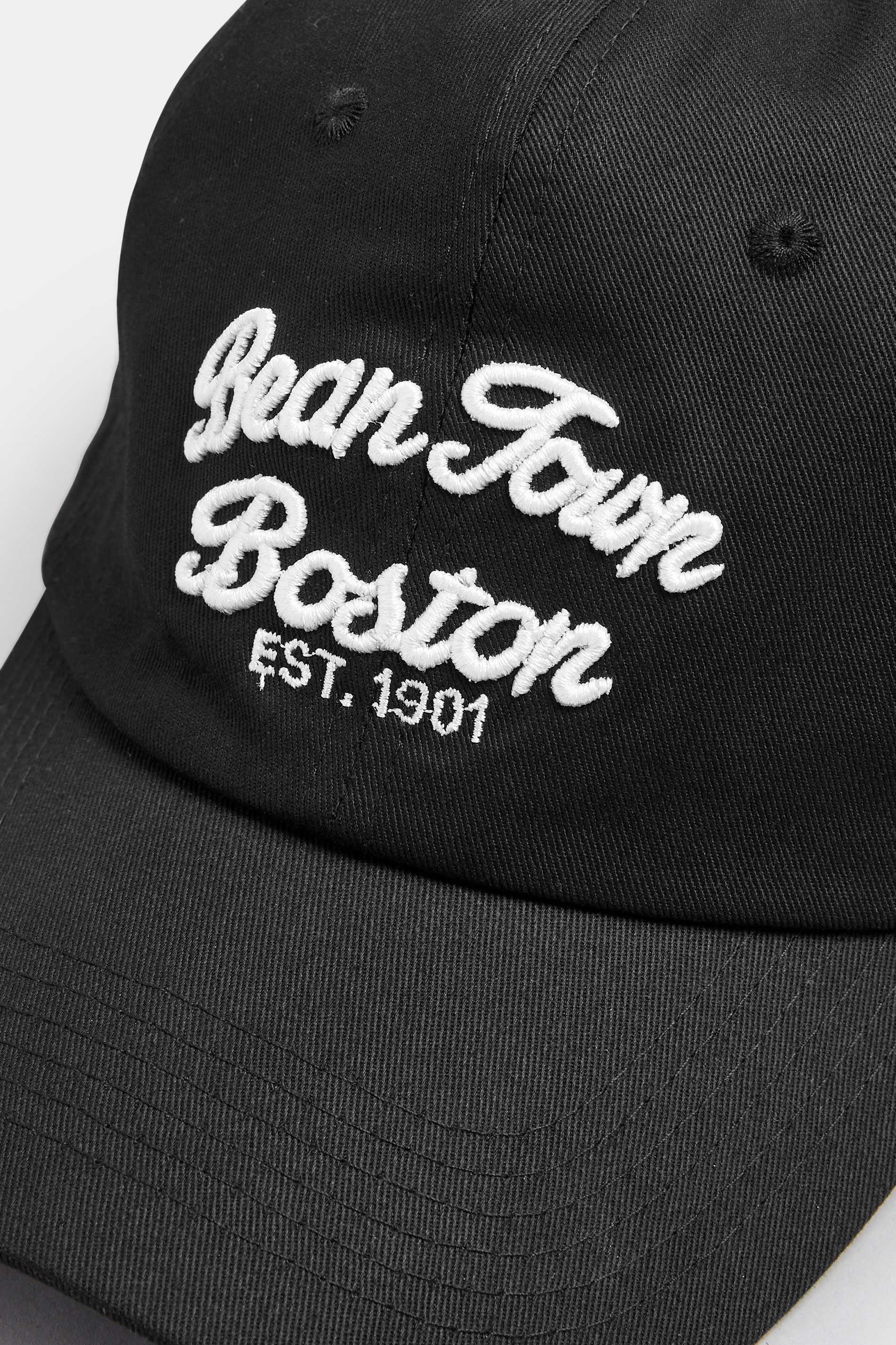 Black 'Boston' Slogan Baseball Cap | Yours Clothing 3