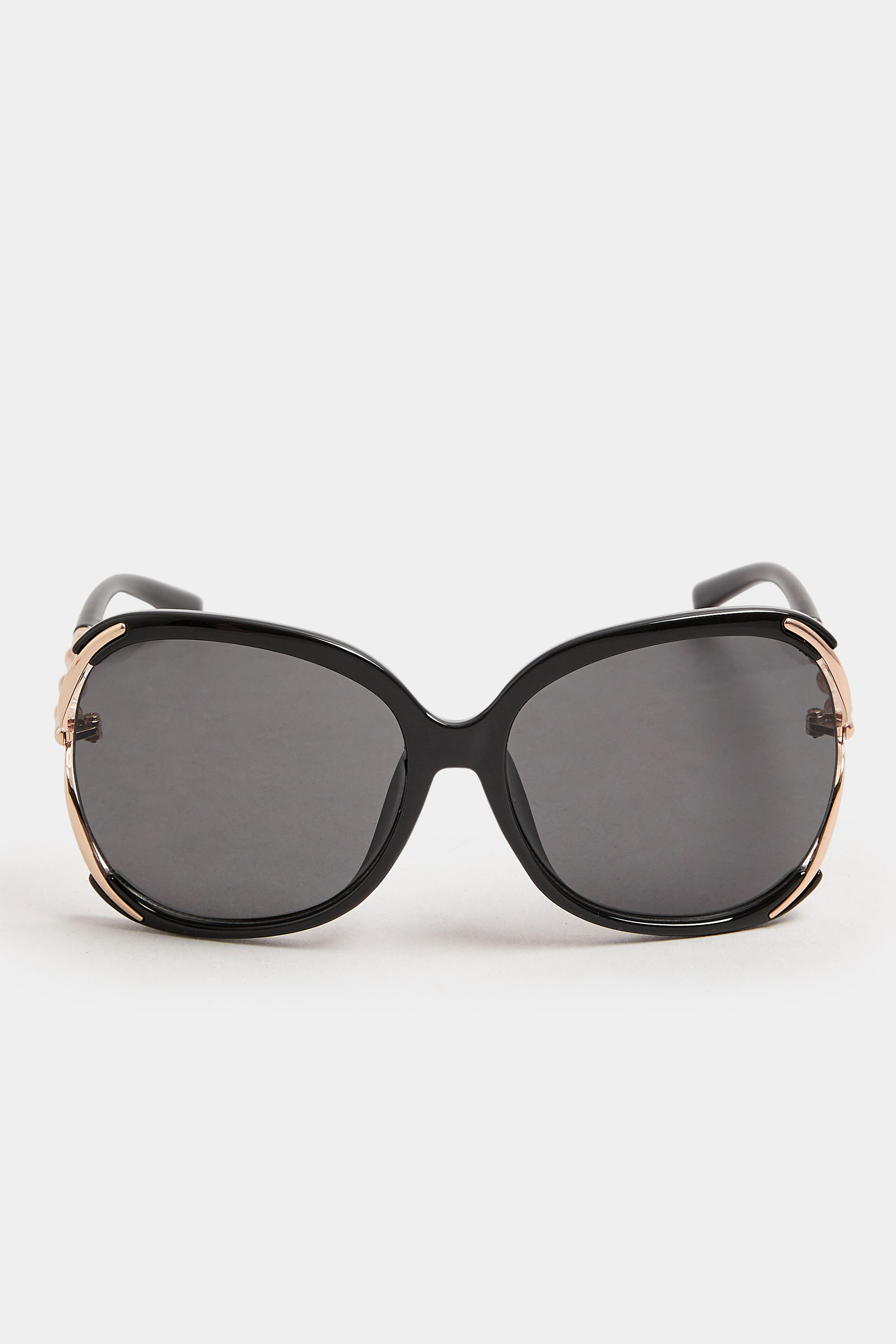 Black Teardrop Metal Arm Sunglasses | Yours Clothing 3