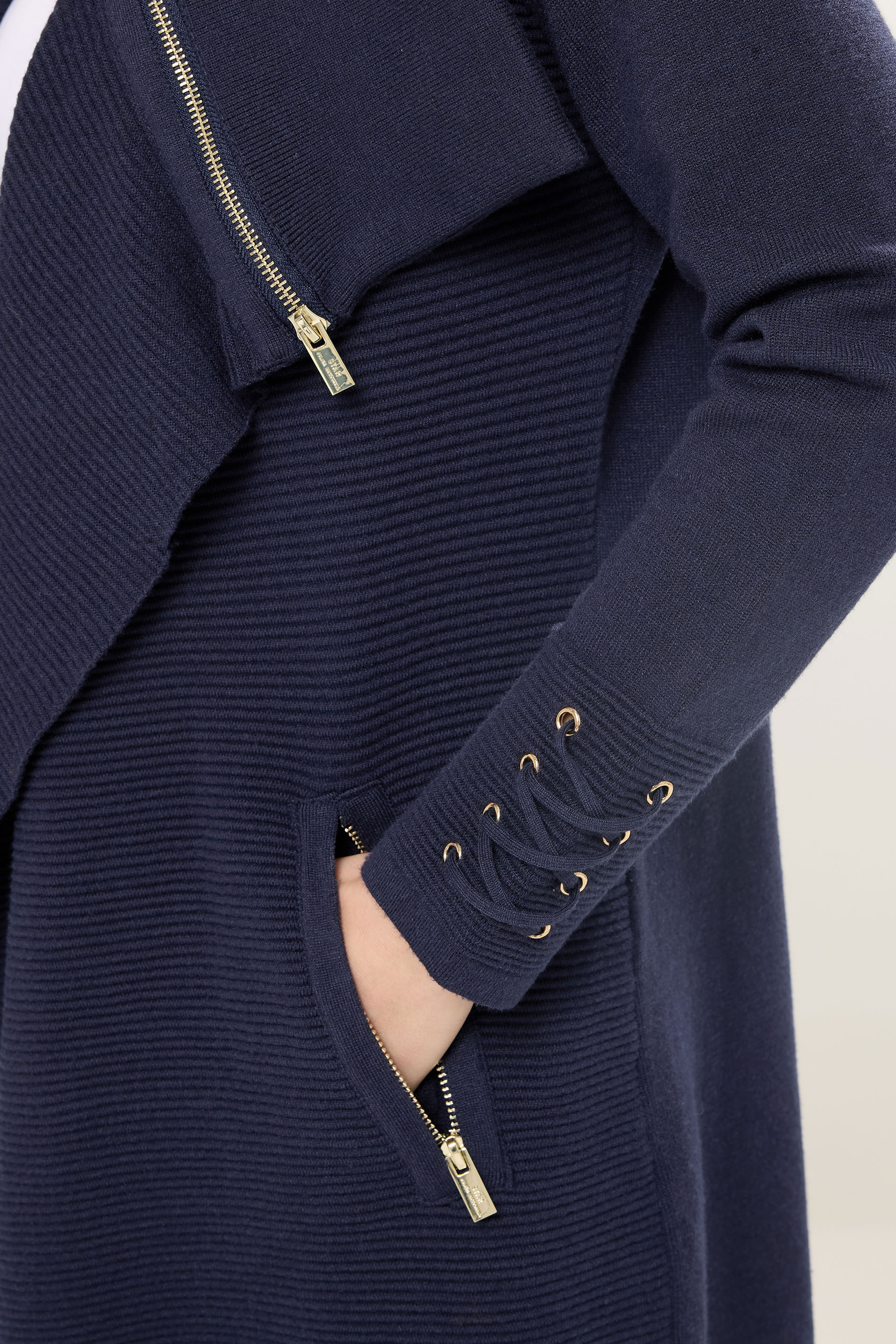 STAR Navy Blue Zip Detail Cardigan | StayByJM 4