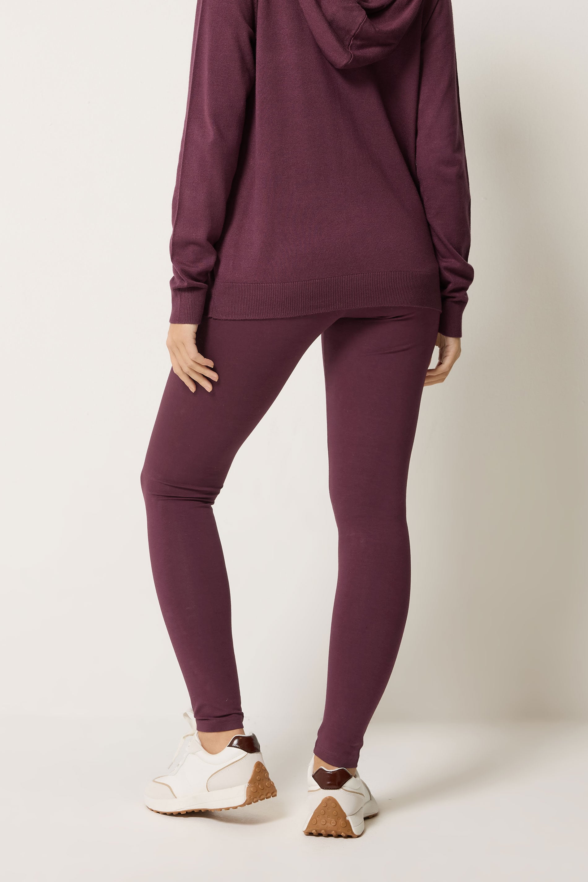 M&Co Berry Purple Stretch Leggings | M&Co 2