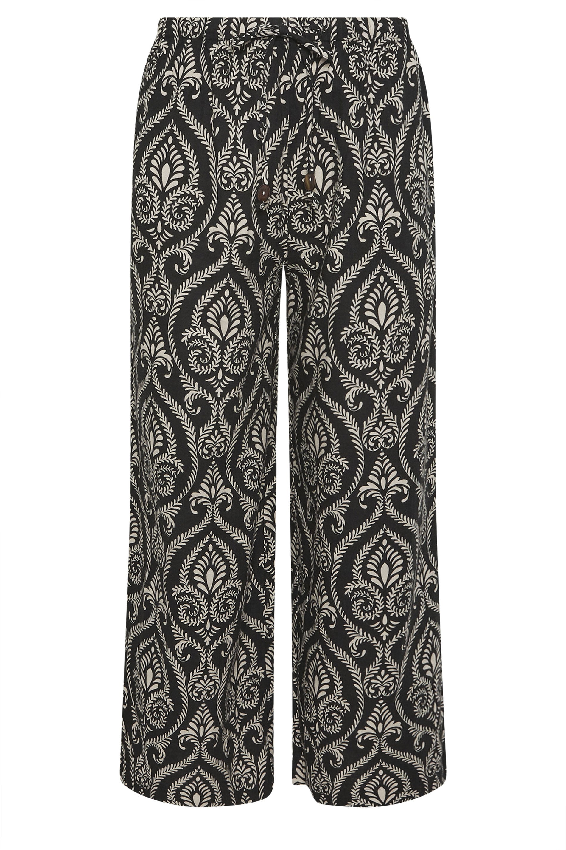 PixieGirl Petite Women's Black Tile Wide Leg Trousers | PixieGirl 6