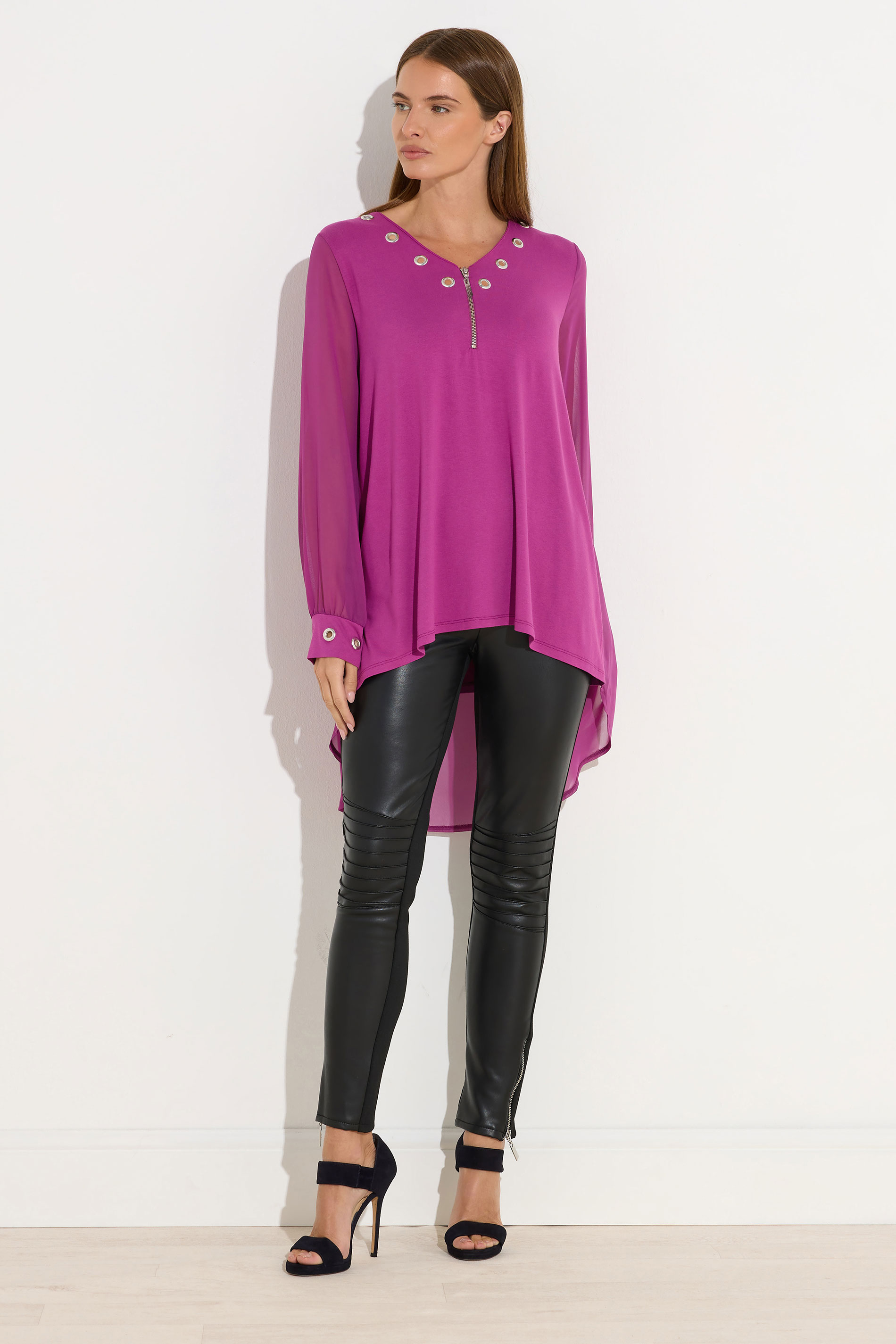 STAR Magenta Pink Eyelet Zip Top | StarByJM 4