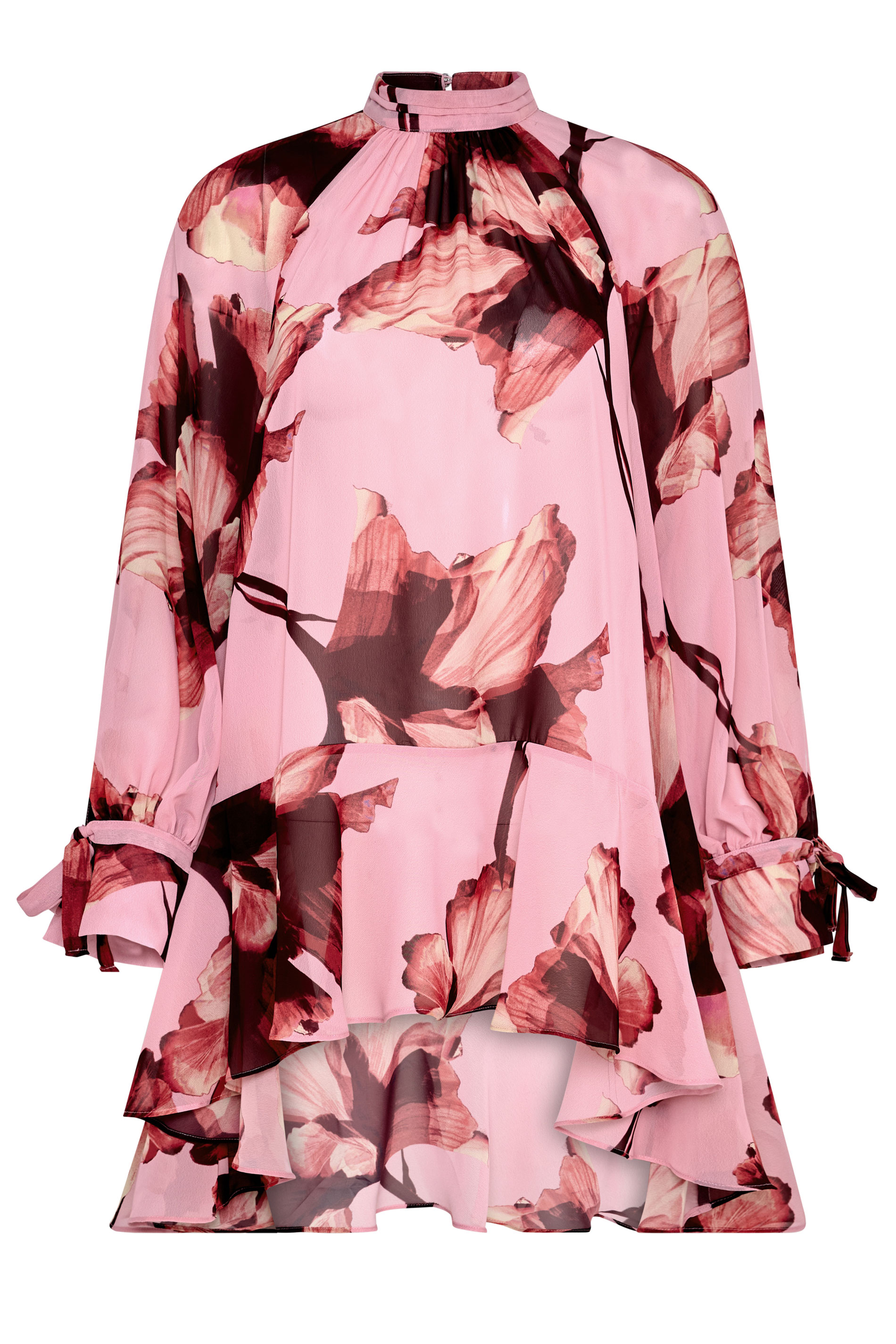 STAR Pink Floral Print Dipped Hem Tunic Top | StarByJM 5