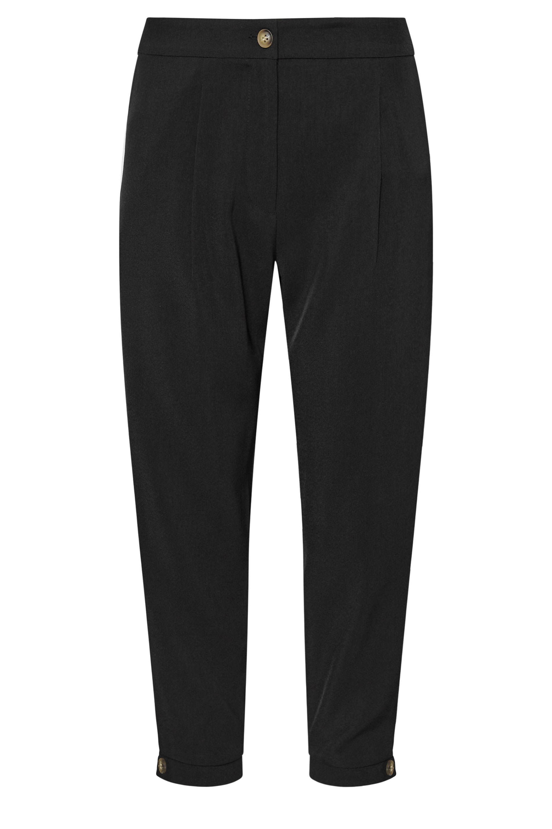 PixieGirl Petite Women's Black Tailored Barrel Button Trousers | PixieGirl 5