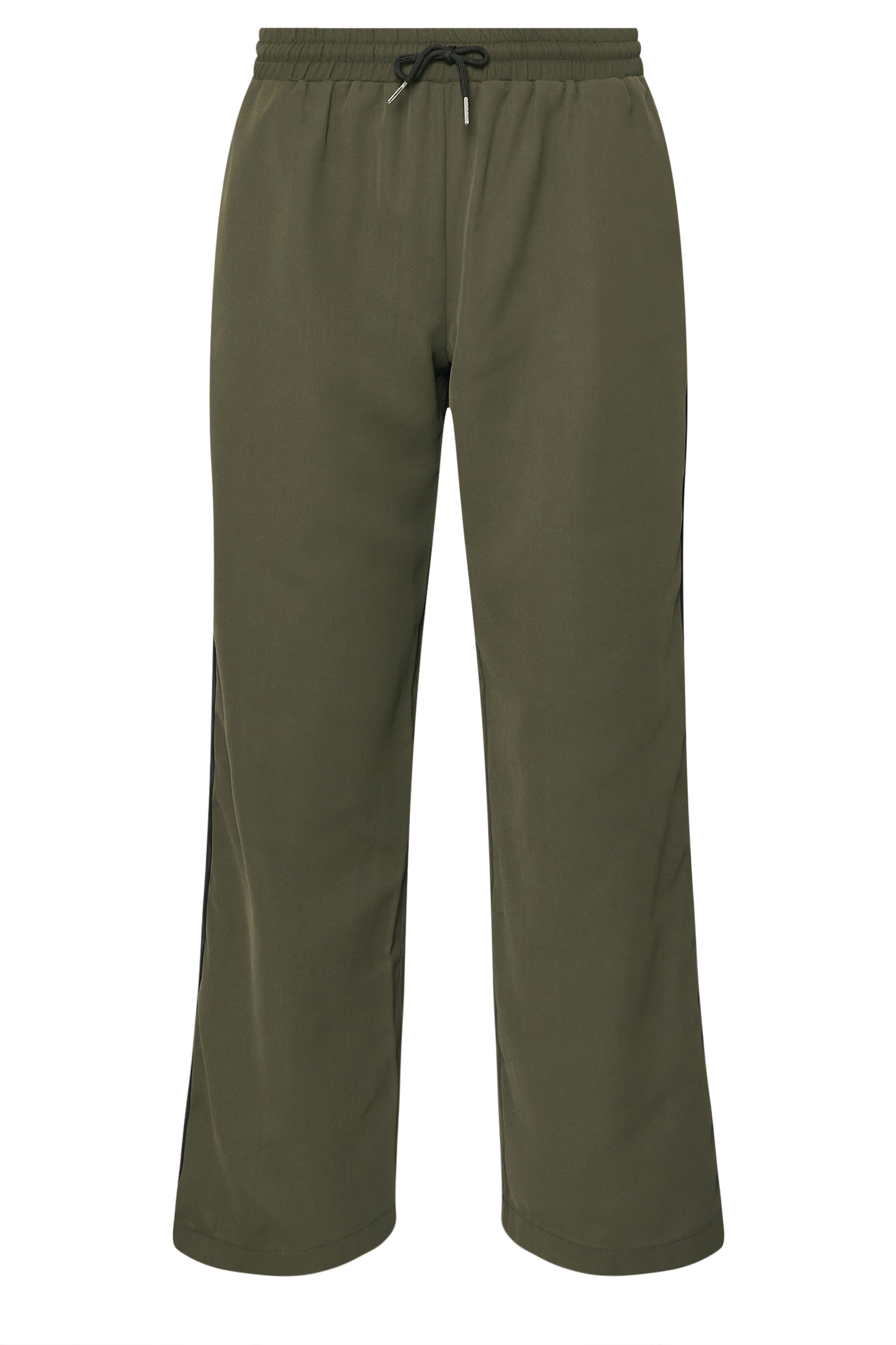 PixieGirl Petite Women's Khaki Green Striped Wide Leg Trousers | PixieGirl 5