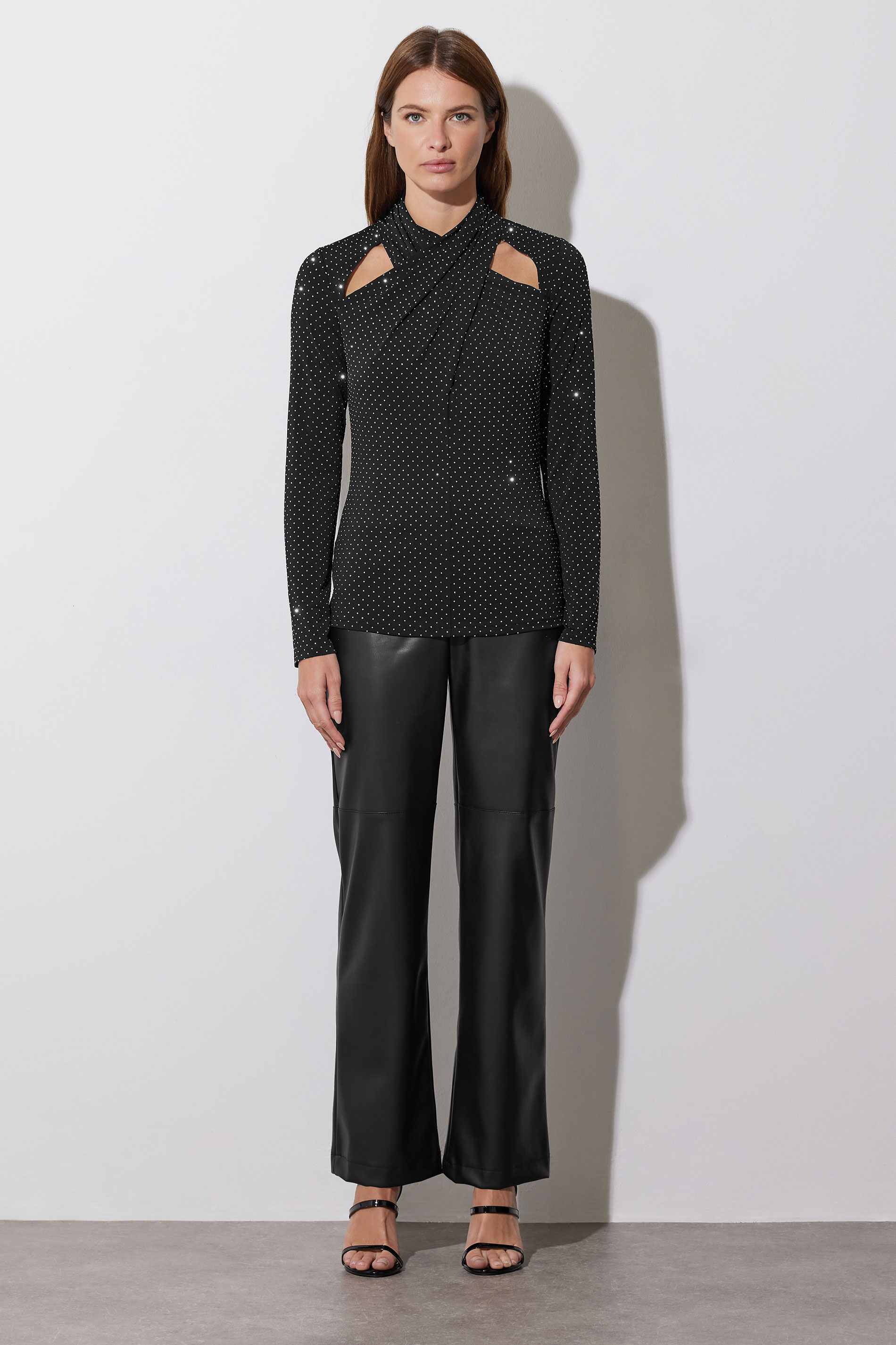 STAR Black Diamante Cut Out Wrap Top | STAR x JM 5