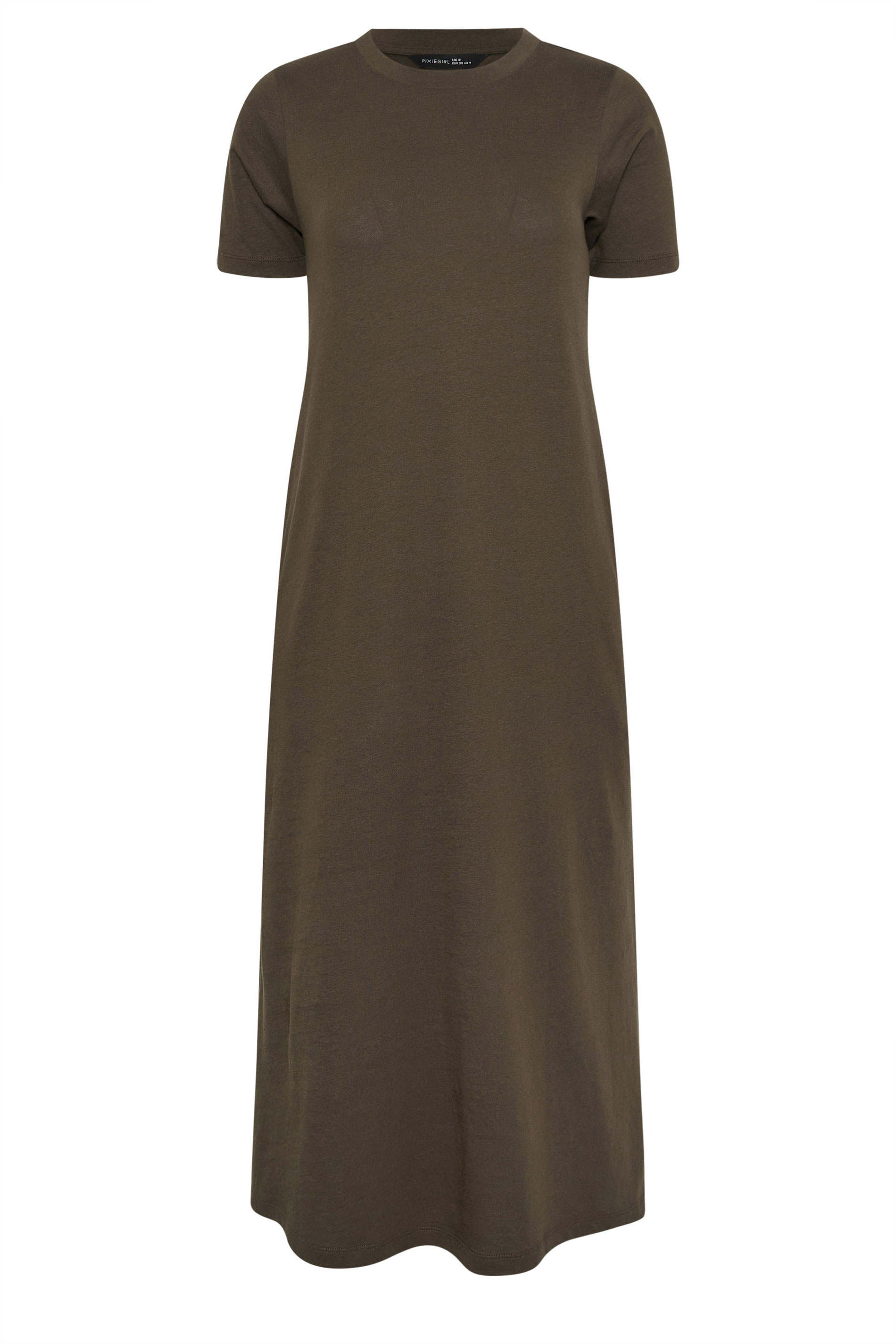 PixieGirl Petite Women's Chocolate Brown Cotton T-Shirt Maxi Dress | PixieGirl PixieGirl Petite Women's Chocolate Brown Cotton T-Shirt Maxi Dress | PixieGirl