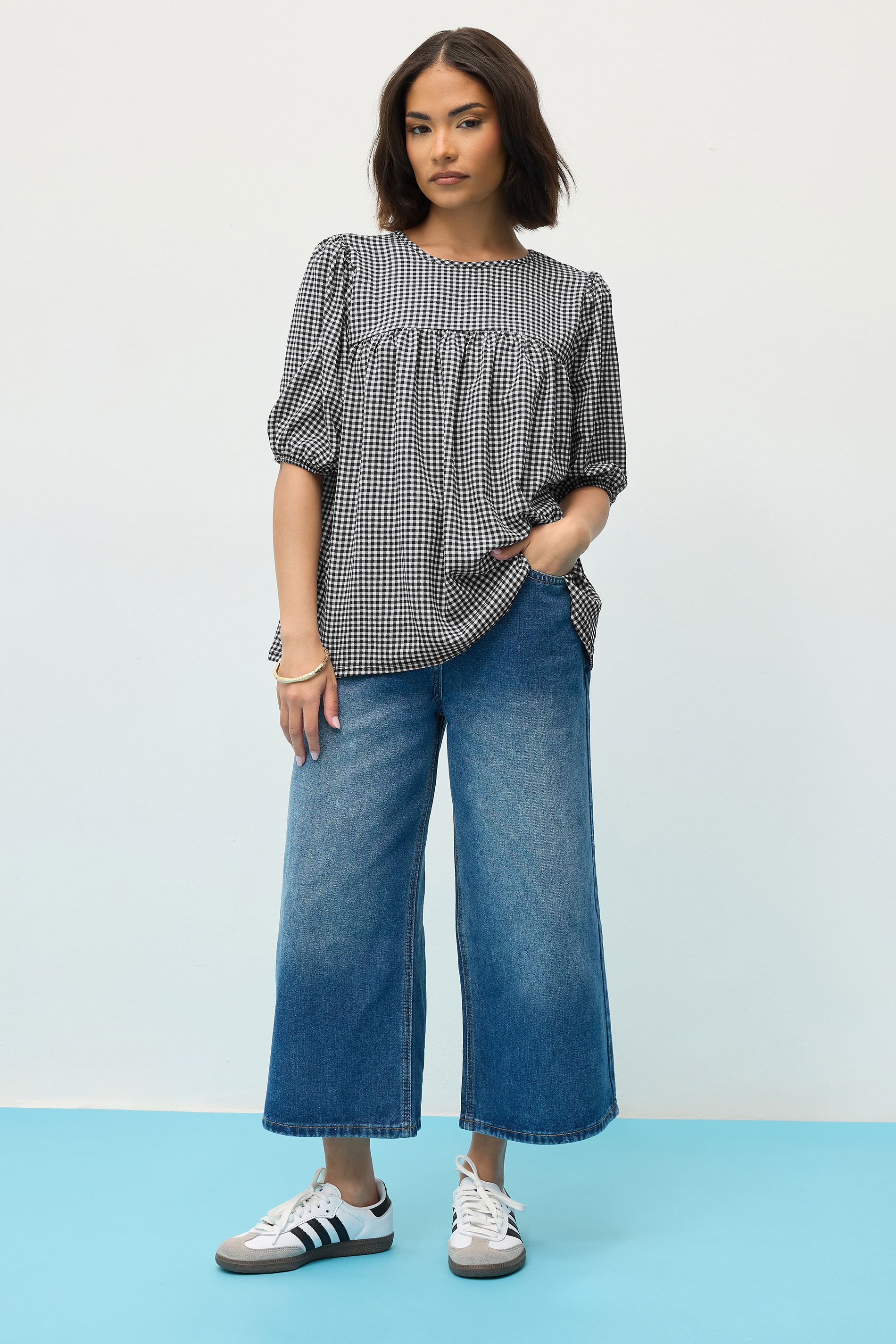 PixieGirl Petite Women's Black Gingham Tie Back Top | PixieGirl 3