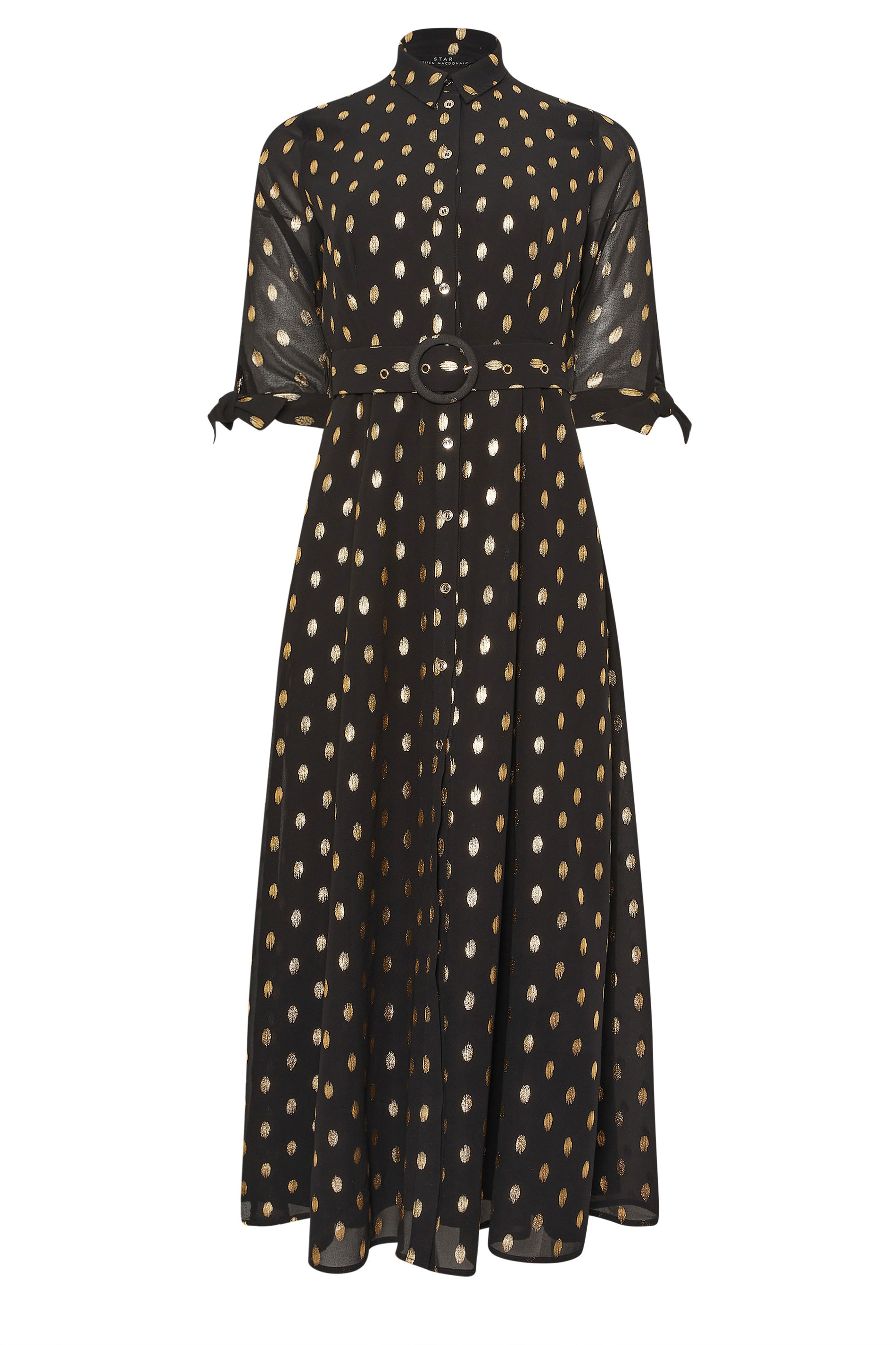 STAR Black Spot Print Belted Shirt Dress | StarByJM 7