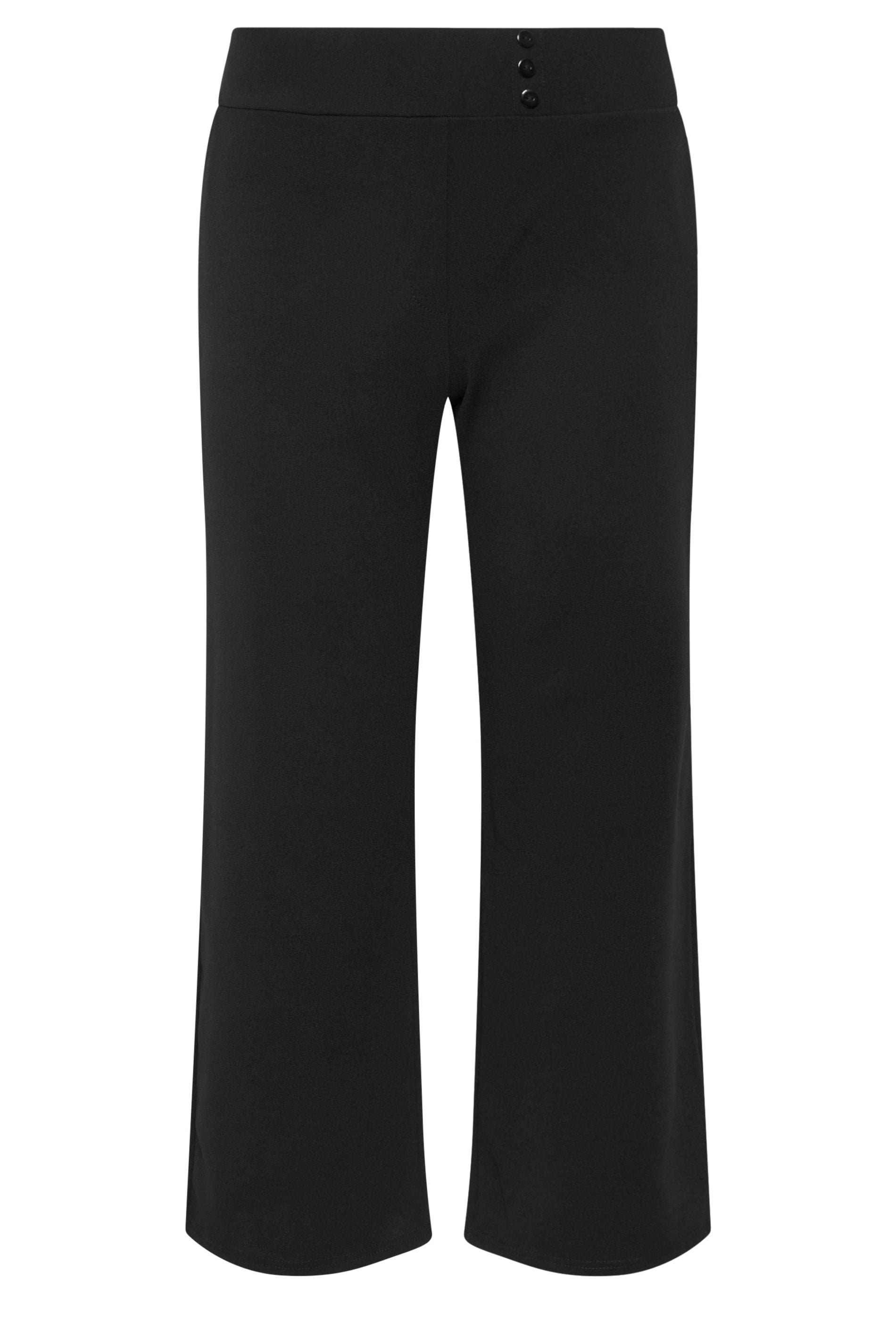 PixieGirl Petite Women's Black Wide Leg Scuba Trousers | PixieGirl 4