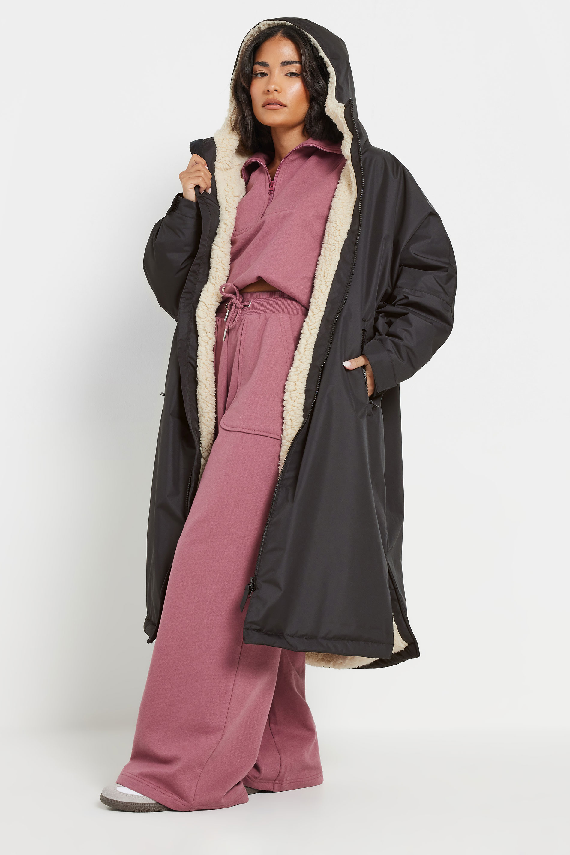PixieGirl Petite Women's Black Waterproof Fleece Lined Robe | PixieGirl 2
