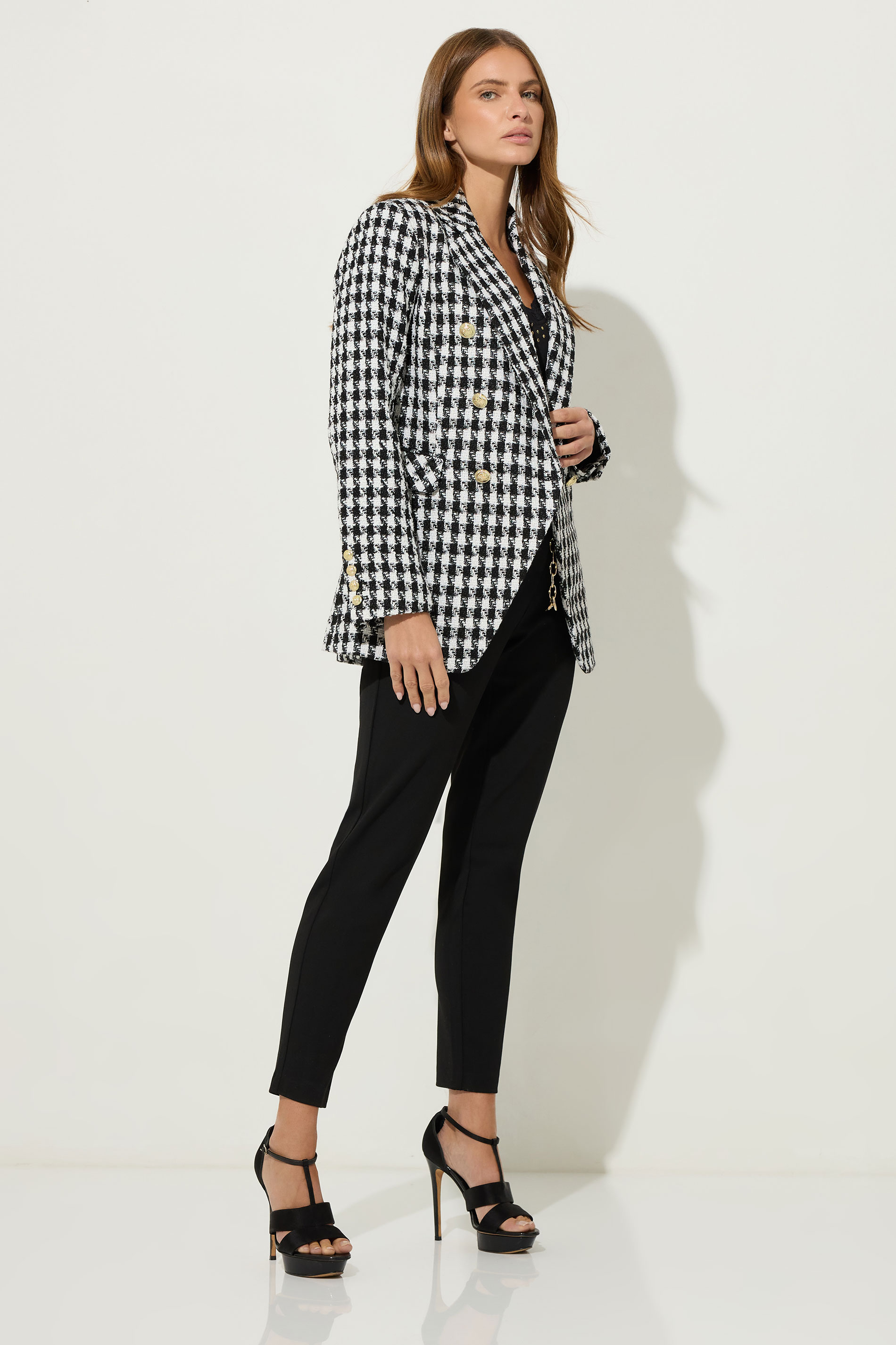 STAR Black Checked Double Breasted Blazer | StarByJM 3