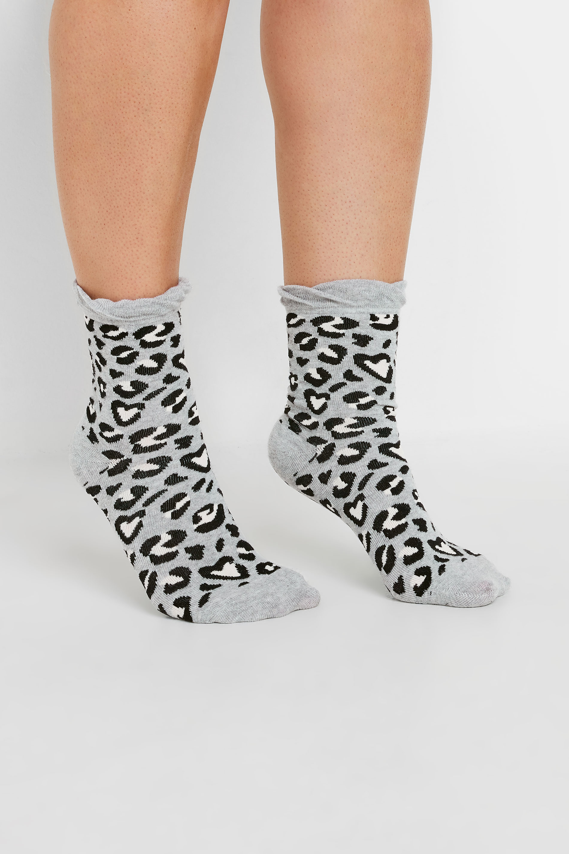 4 PACK Grey Butterfly Print Ankle Socks | Yours Clothing 2