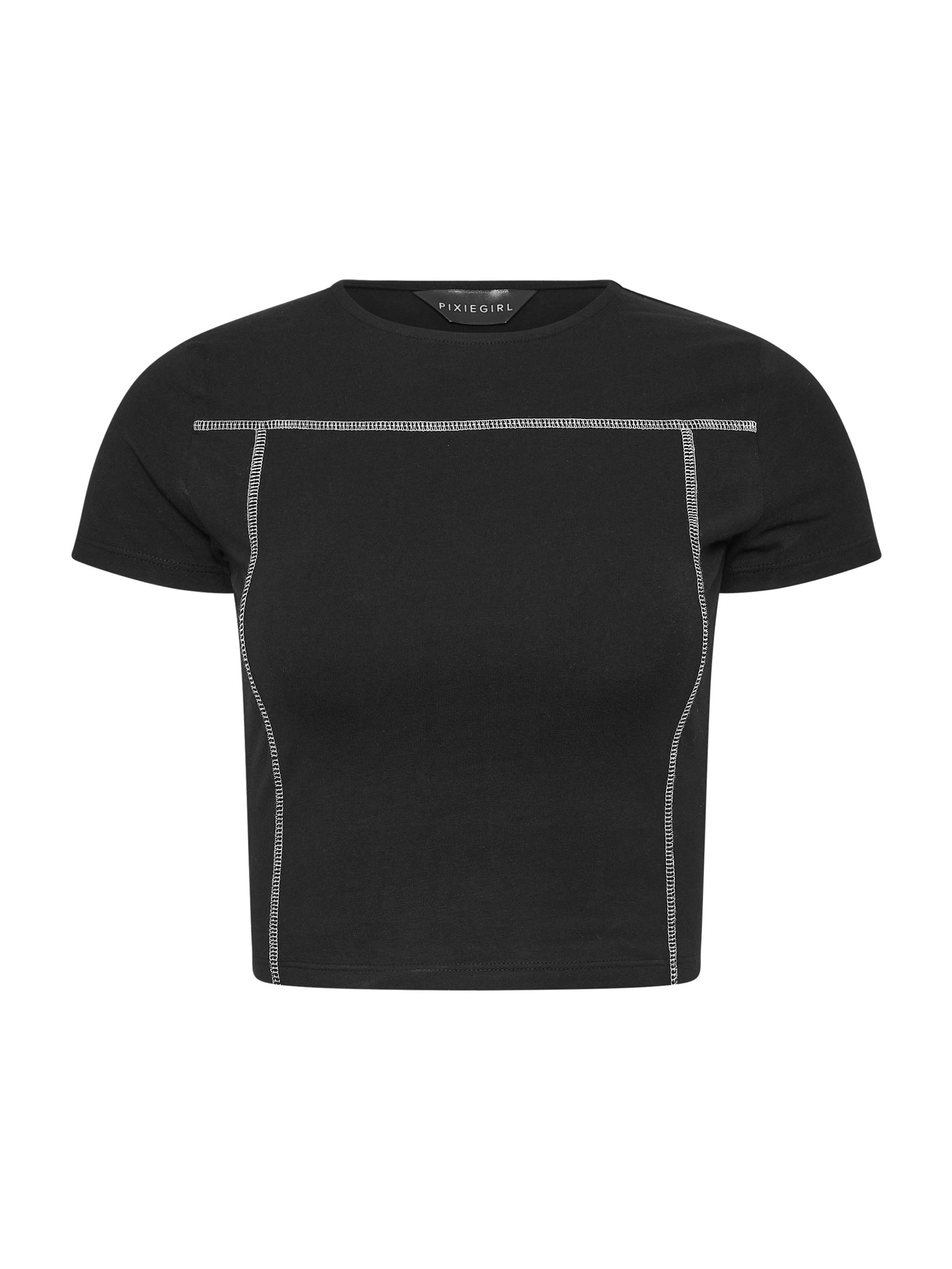 PixieGirl Petite Women's 2 PACK Black & Grey Contrast Stitch Top | PixieGirl 9