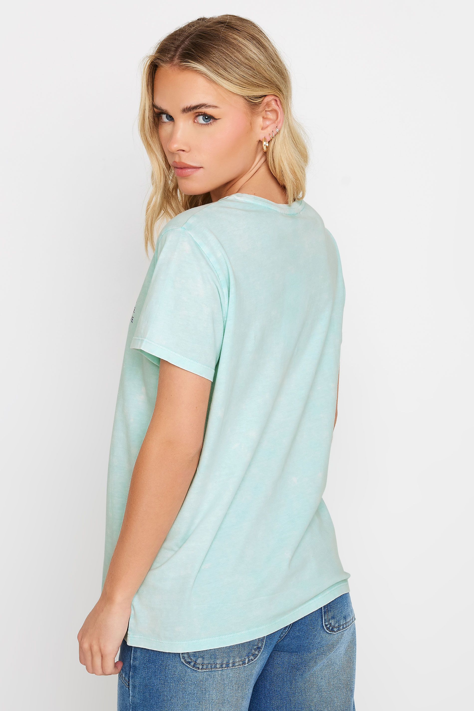 PixieGirl Petite Women's Blue 'The Great Wave' Slogan Printed T-Shirt | PixieGirl 4