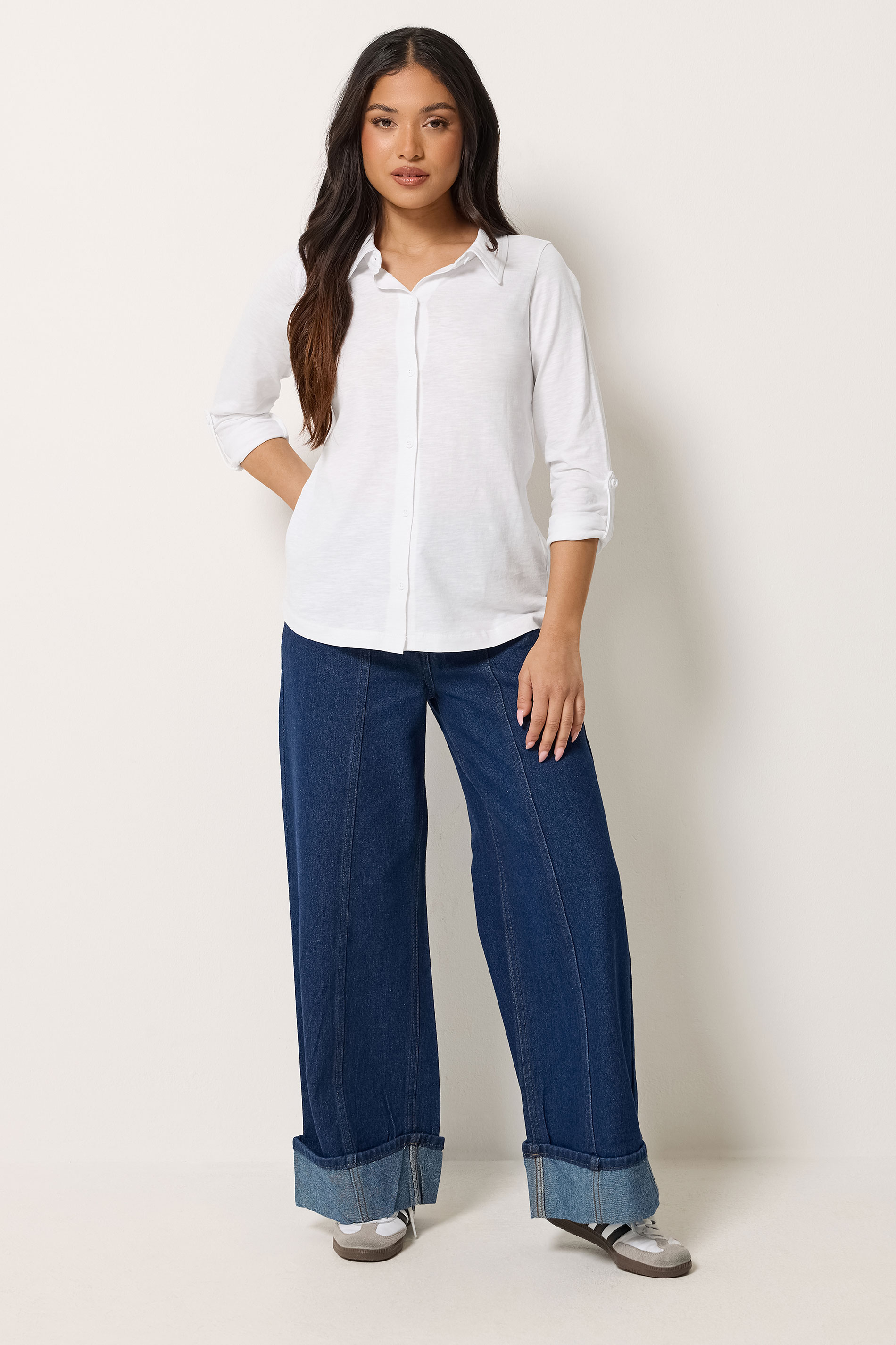 PixieGirl Petite Women's White Button Cotton Shirt | PixieGirl 1