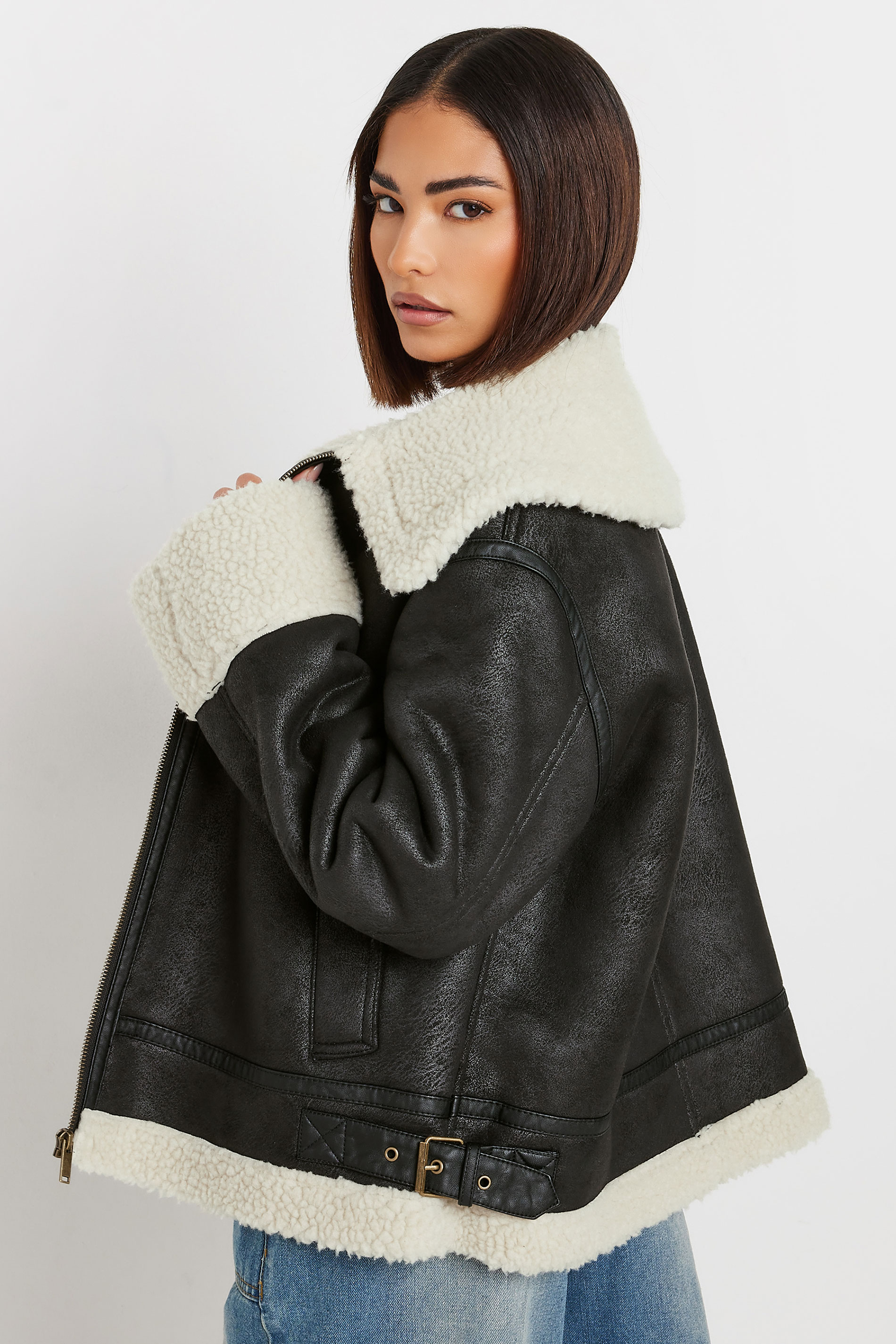 PixieGirl Petite Women's Black Aviator Jacket | PixieGirl 5