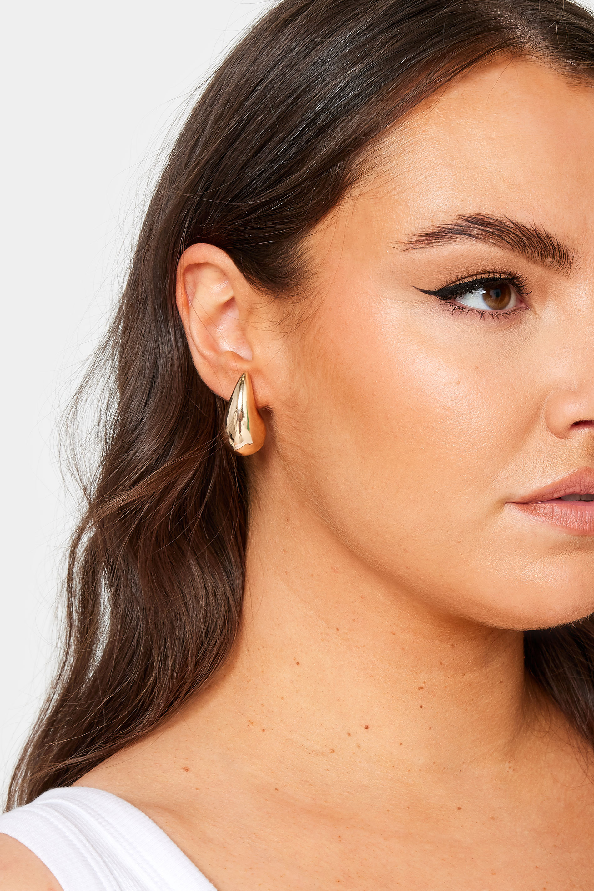 Gold Tone Teardrop Earrings | Yours Clothing 1