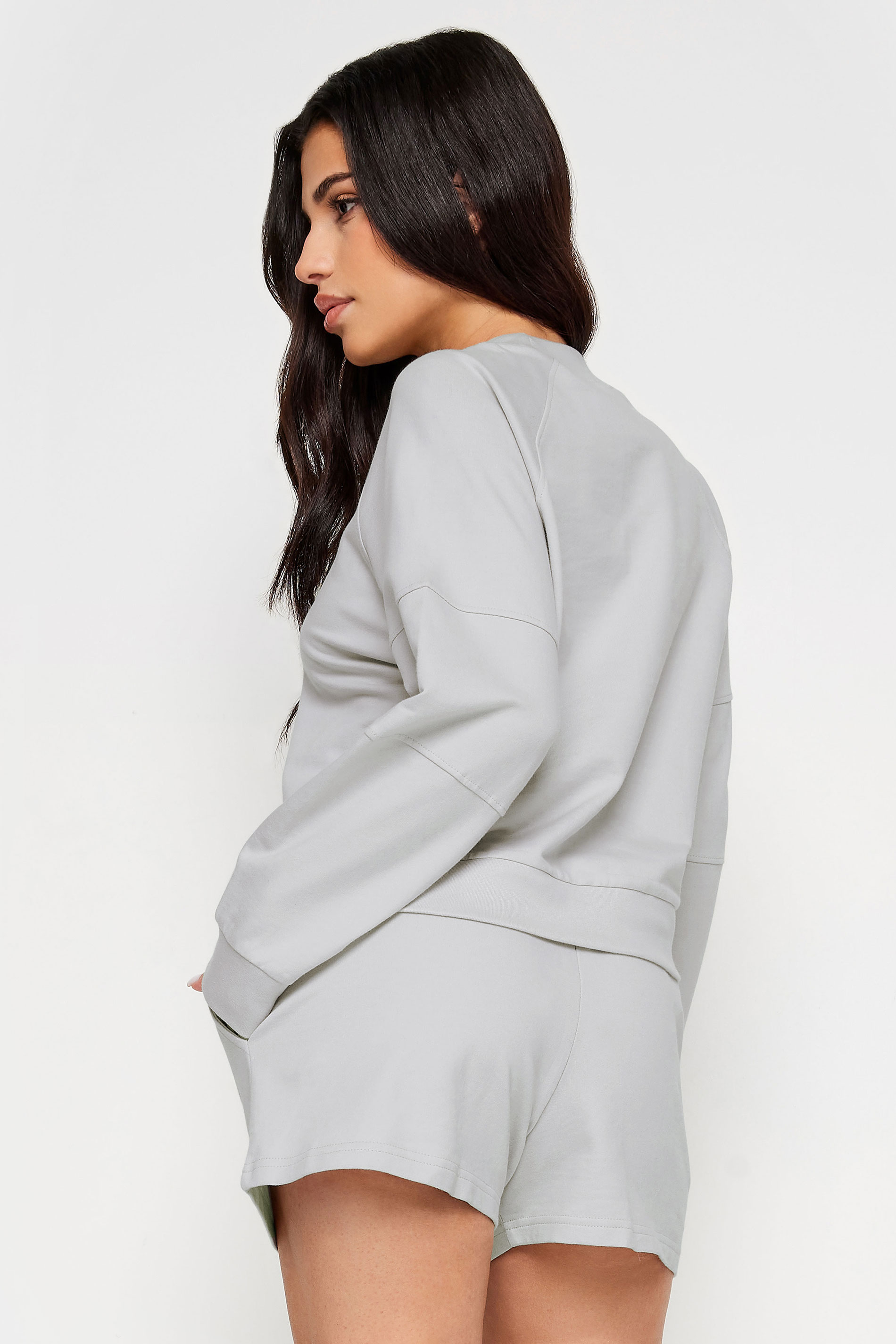 PixieGirl Petite Womens Light Grey Jogger Shorts | PixieGirl 4