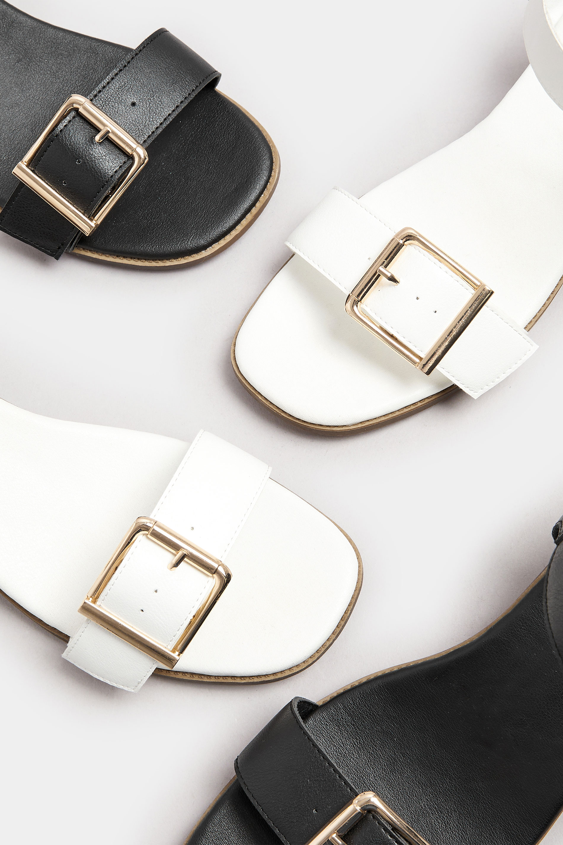 Black Faux Leather Buckle Block Heel Sandals In Wide E Fit & Extra Wide EEE Fit | Yours Clothing 6
