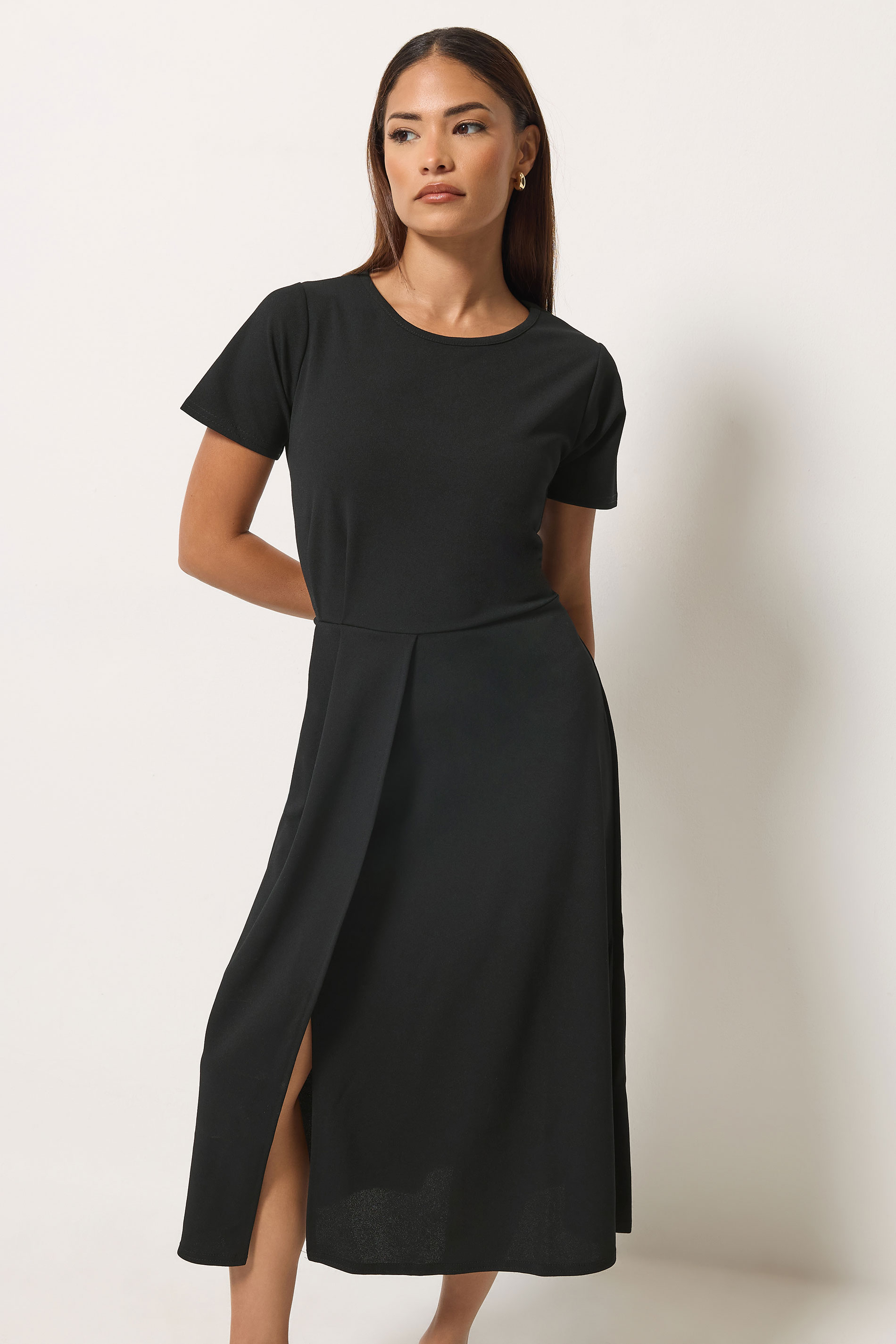Pixiegirl Women's Black Petite Pleated Midi Dress Size 10