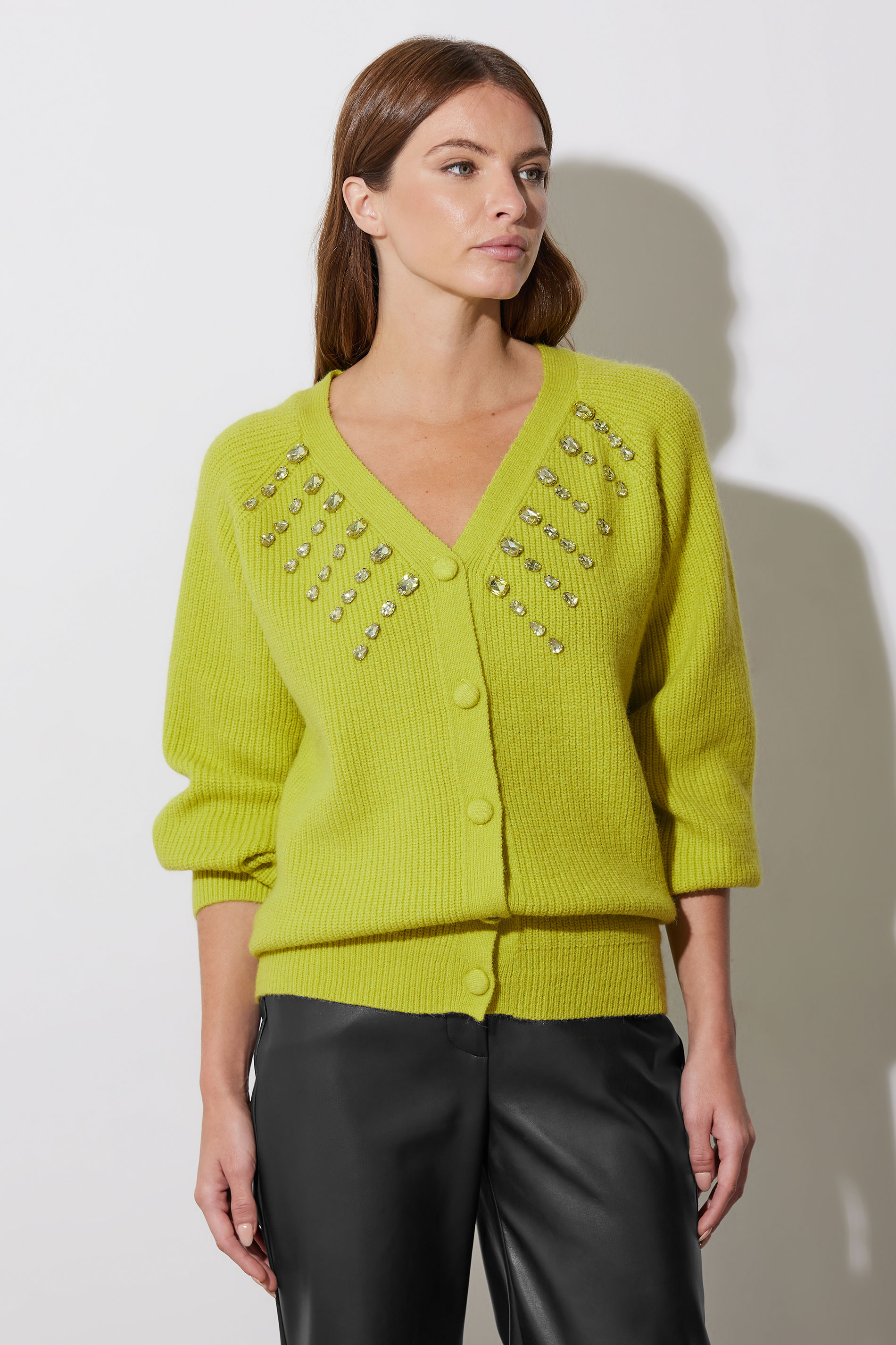 STAR Lime Green Gem Embellished Cardigan | StarByJM 2