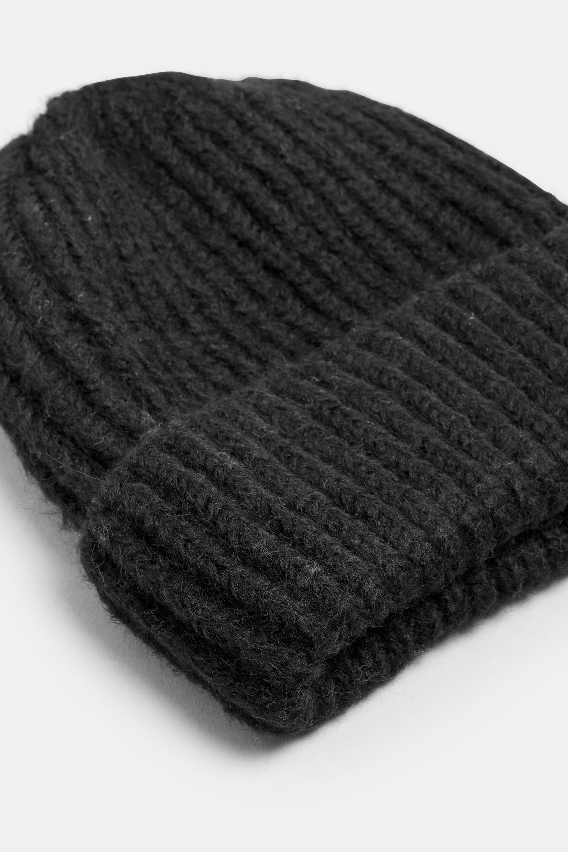 Black Chunky Knit Beanie | Yours Clothing 3