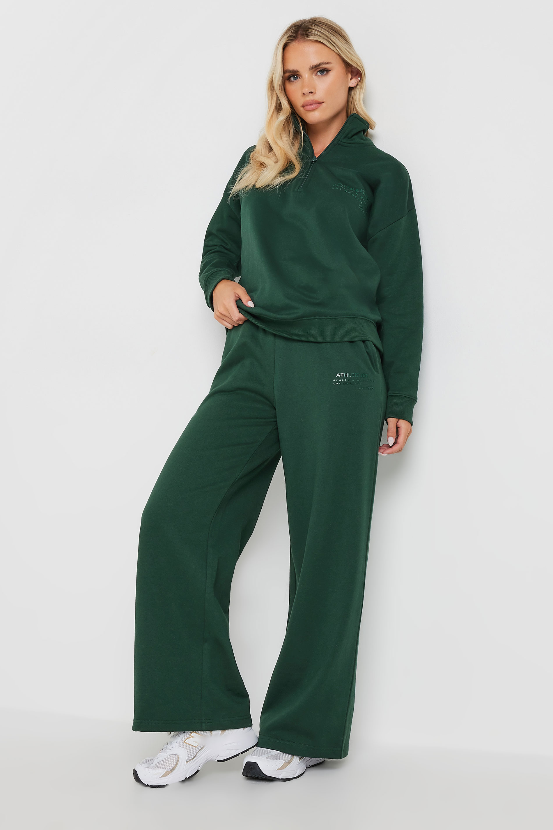 PixieGirl Petite Women's Forest Green High Neck Sweatshirt | PixieGirl 3