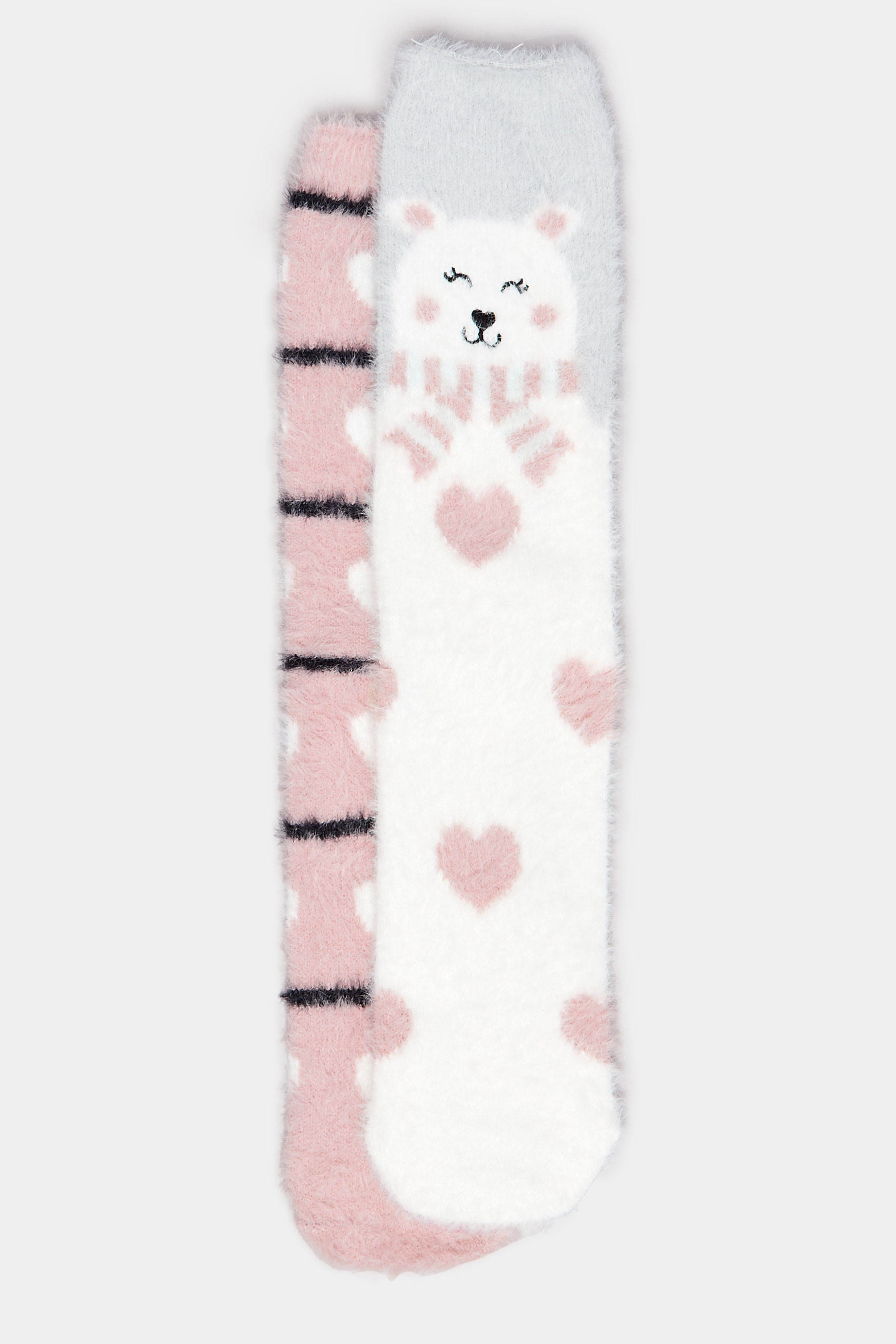 2 PACK Pink Polar Bear Ankle Socks | Yours Clothing 3