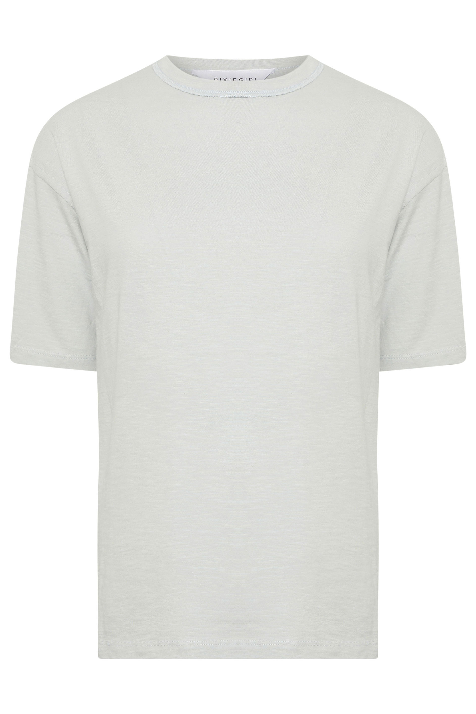 PixieGirl Petite Women's 2 PACK Grey & Yellow Seam Detail T-Shirt | PixieGirl 9