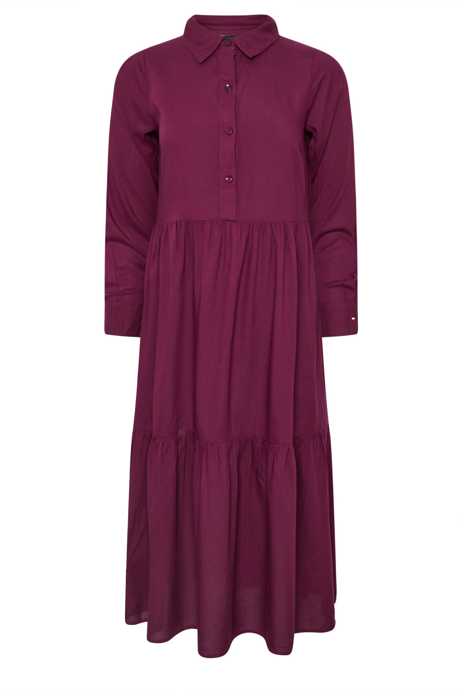 PixieGirl Petite Women's Burgundy Red Sleeved Smock Dress | PixieGirl 5
