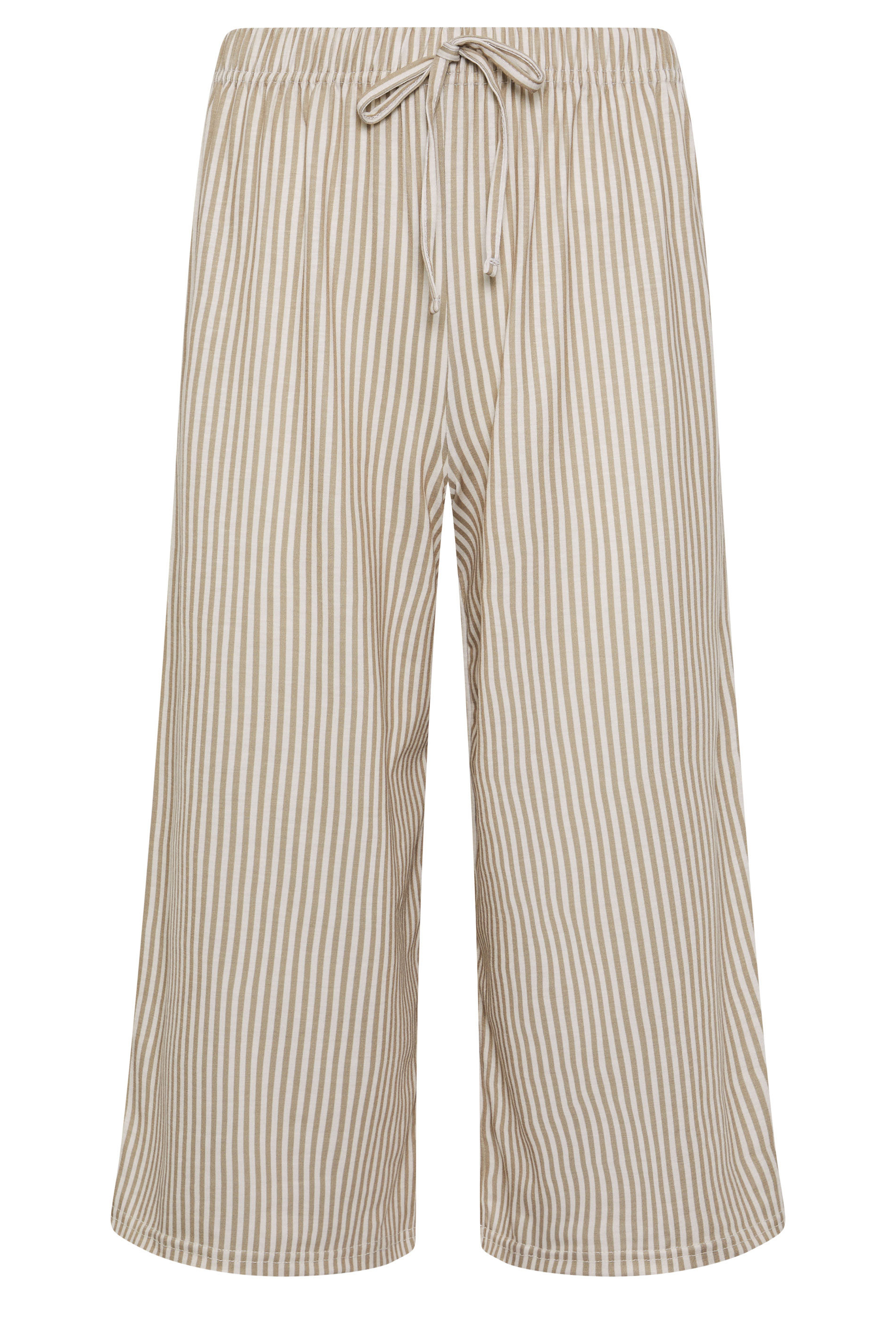M&Co Petite Neutral Brown Stripe Wide Leg Culottes | M&Co 5