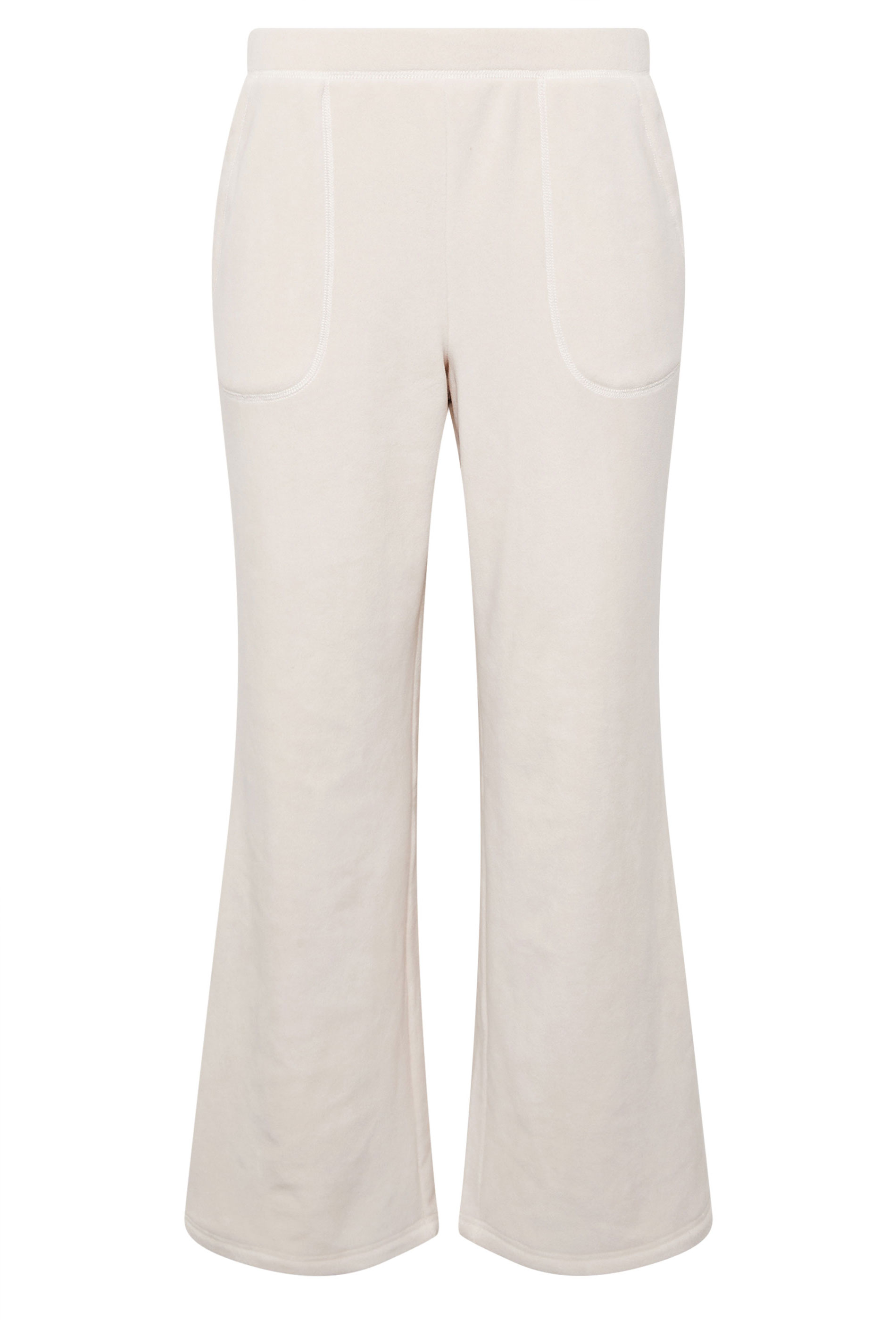PixieGirl Petite Women's Ivory White Fleece Wide Leg Trousers | PixieGirl 6