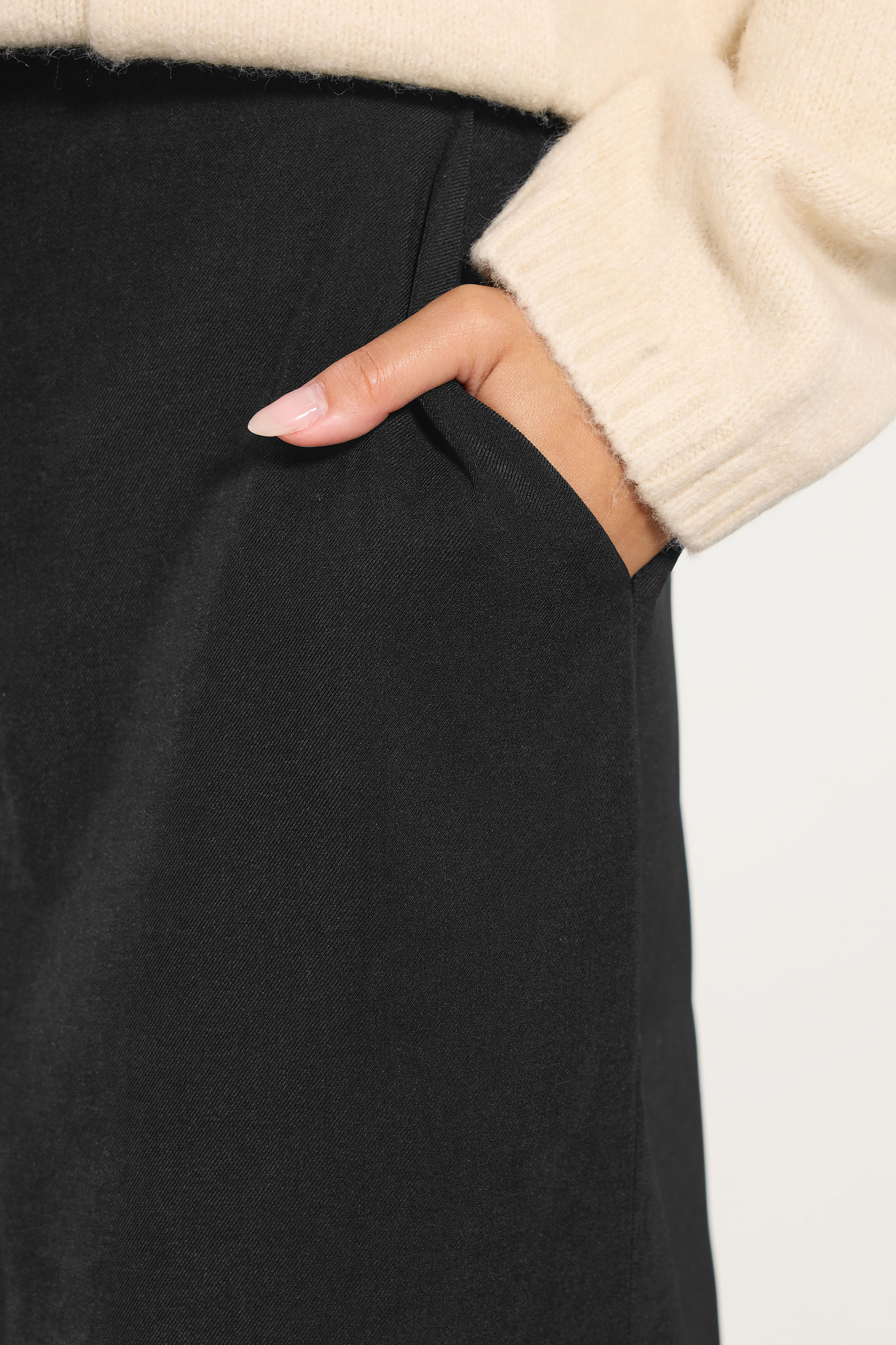 PixieGirl Petite Women's Black Tab Wide Leg Trousers | PixieGirl 4