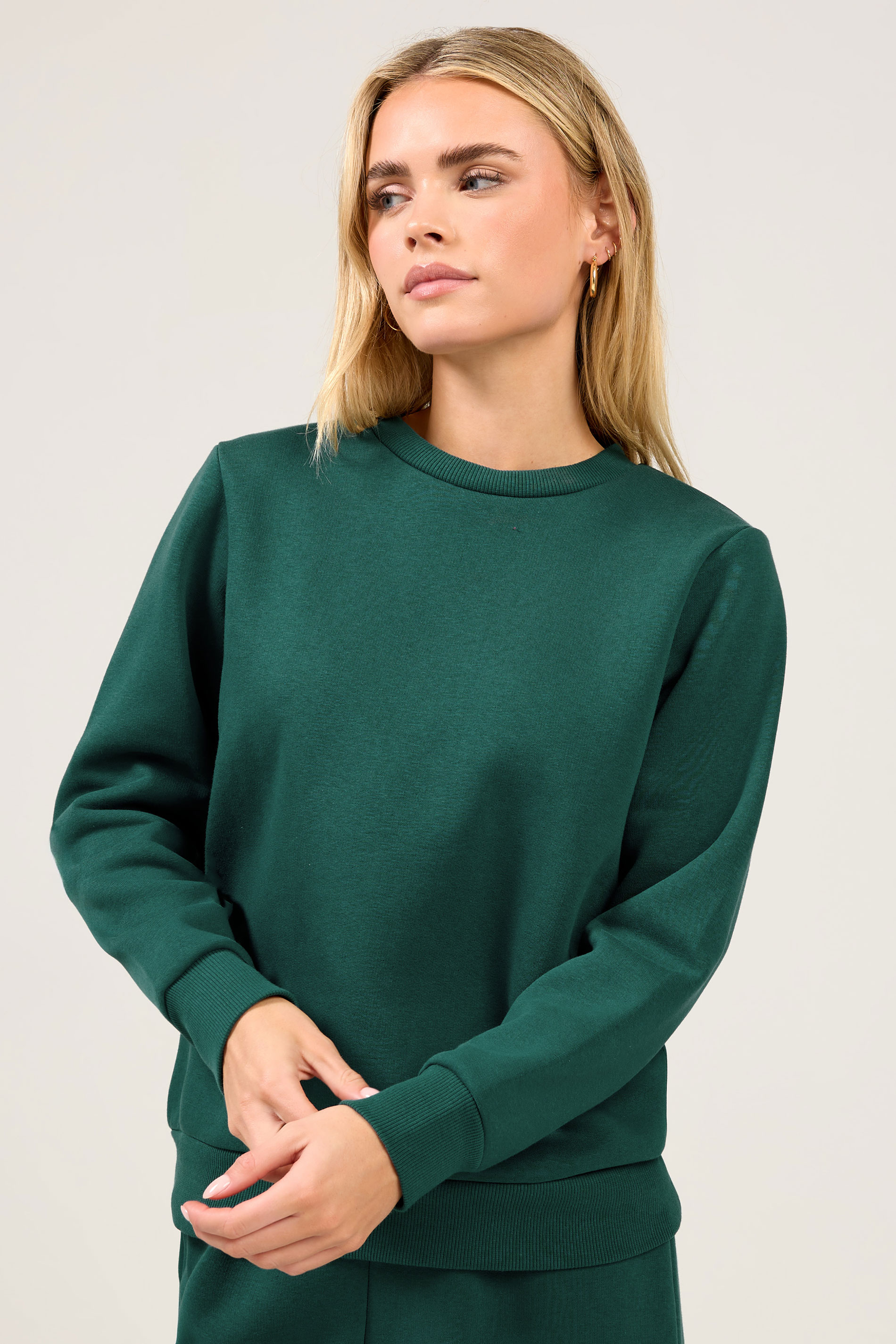 M&Co Petite Teal Blue Crew Neck Sweatshirt | M&Co 3