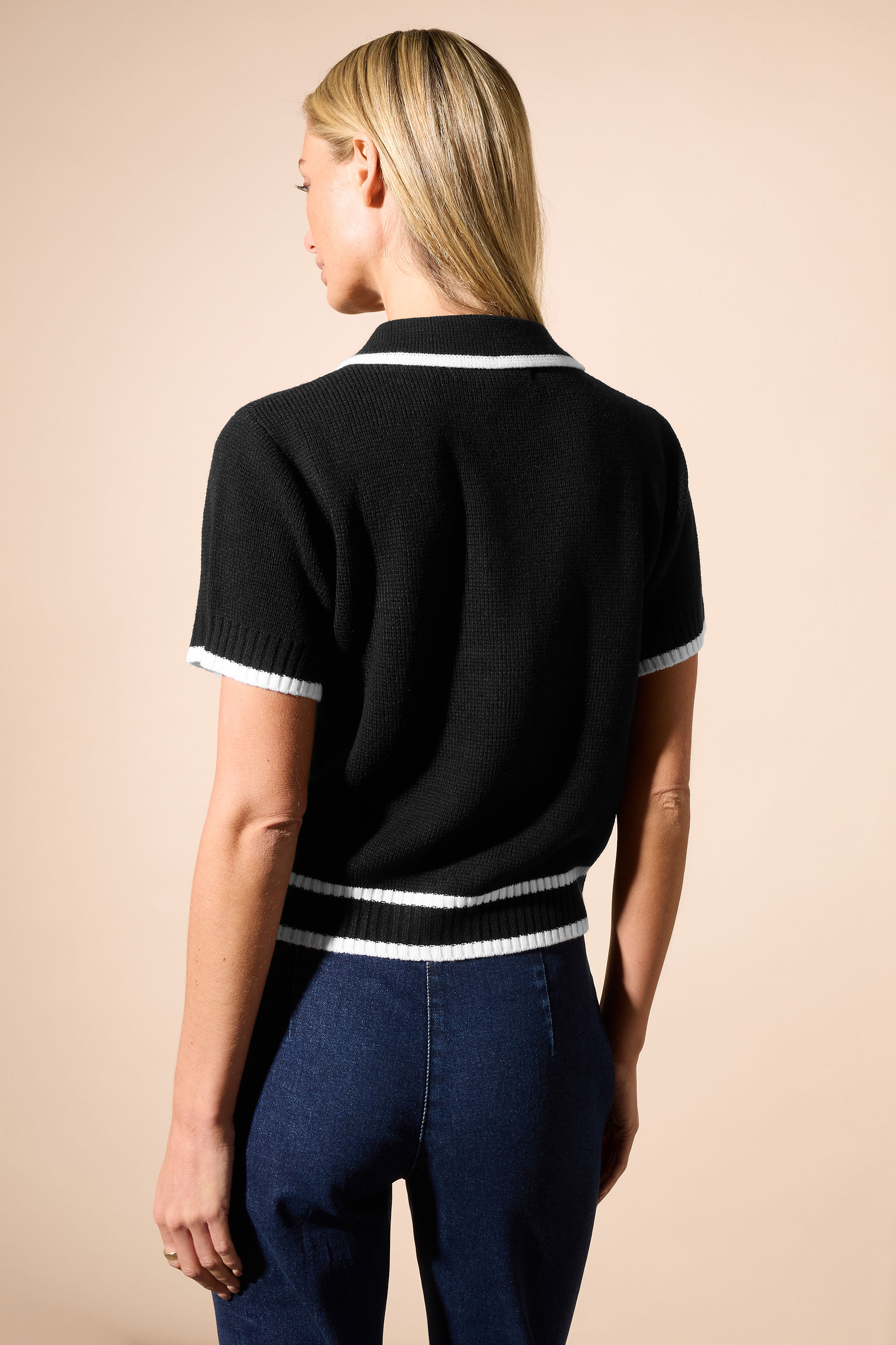 STAR Black Knitted Contrast Pearl Button Cardigan | StarByJM 6