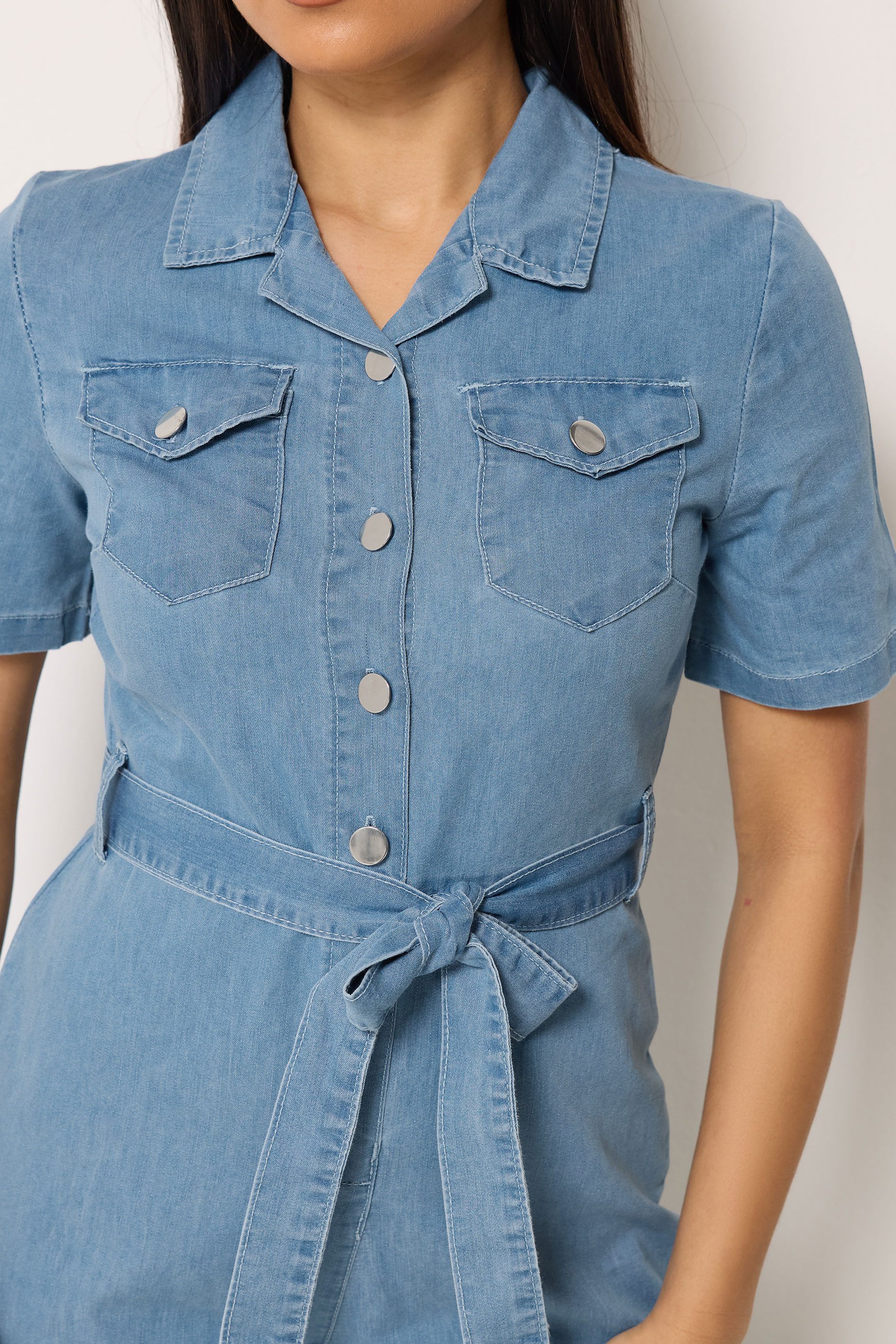 M&Co Petite Blue Denim Jumpsuit | M&Co 4