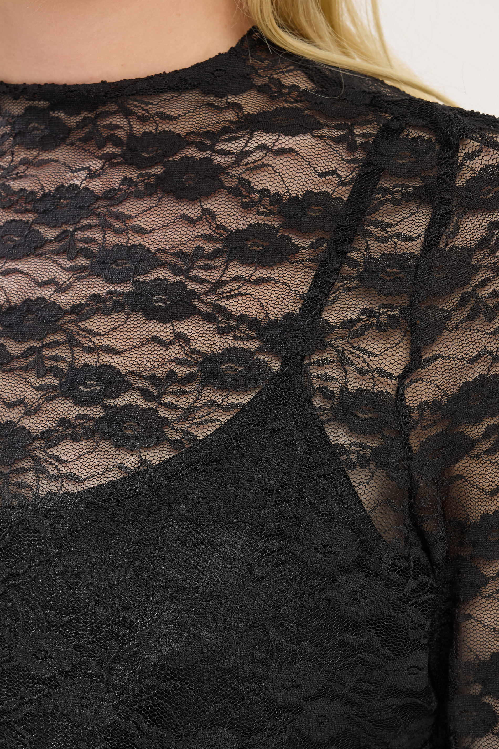 PixieGirl Petite Women's  Black Long Sleeve Lace Top | PixieGirl 4