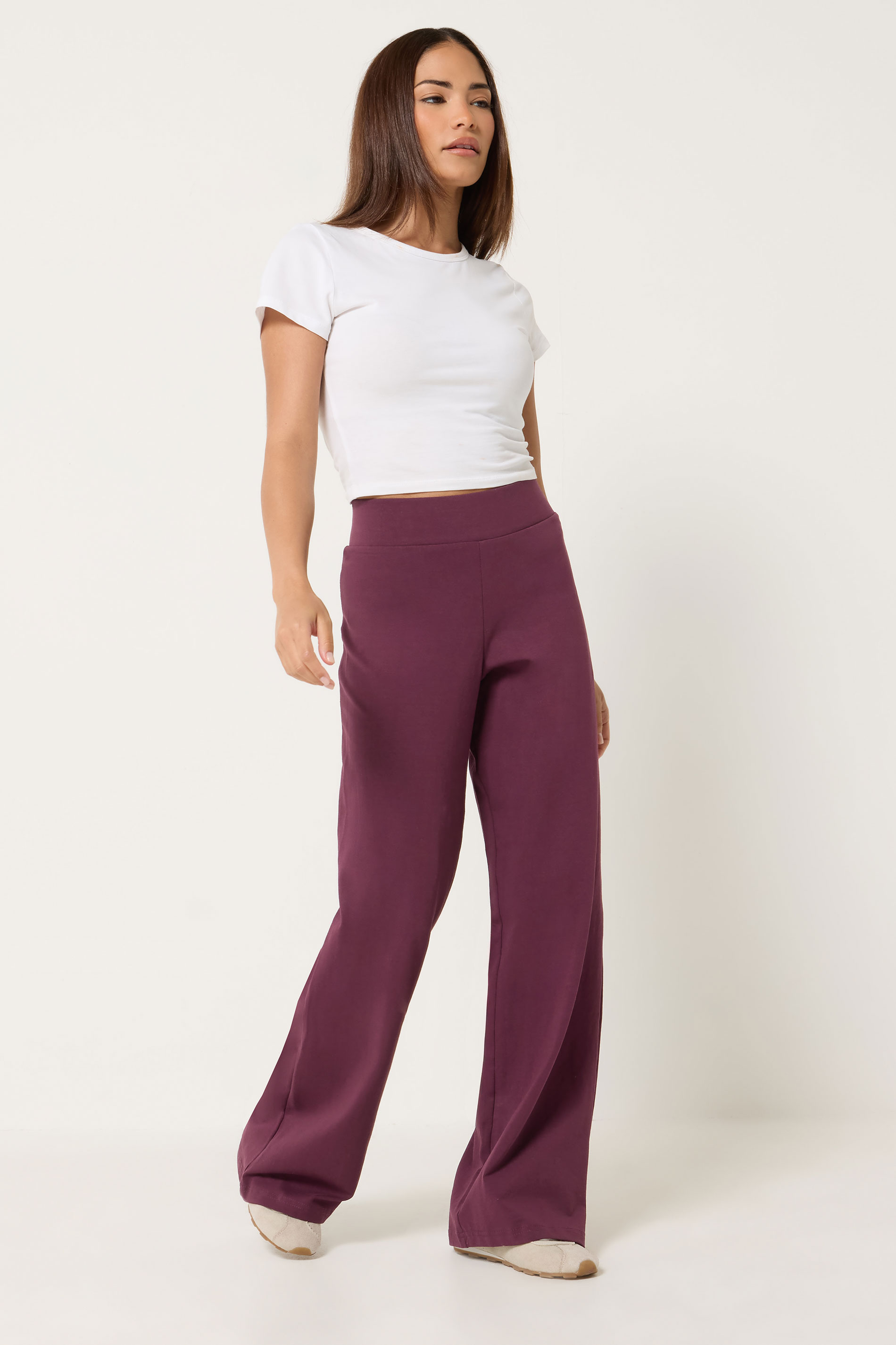 Pixiegirl Women's Red Petite Burgundy Wide Leg Yoga Pants Size Petite > 14
