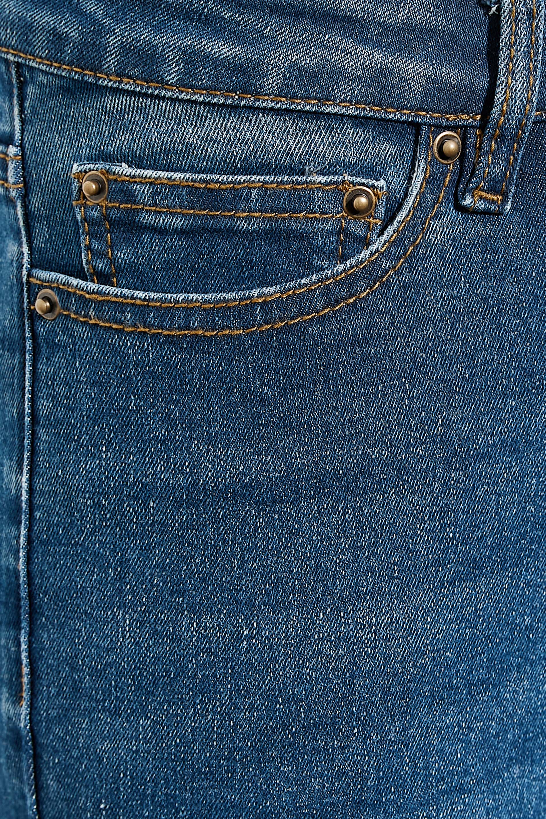 Petite Blue Distressed Skinny AVA Jeans | PixieGirl 4