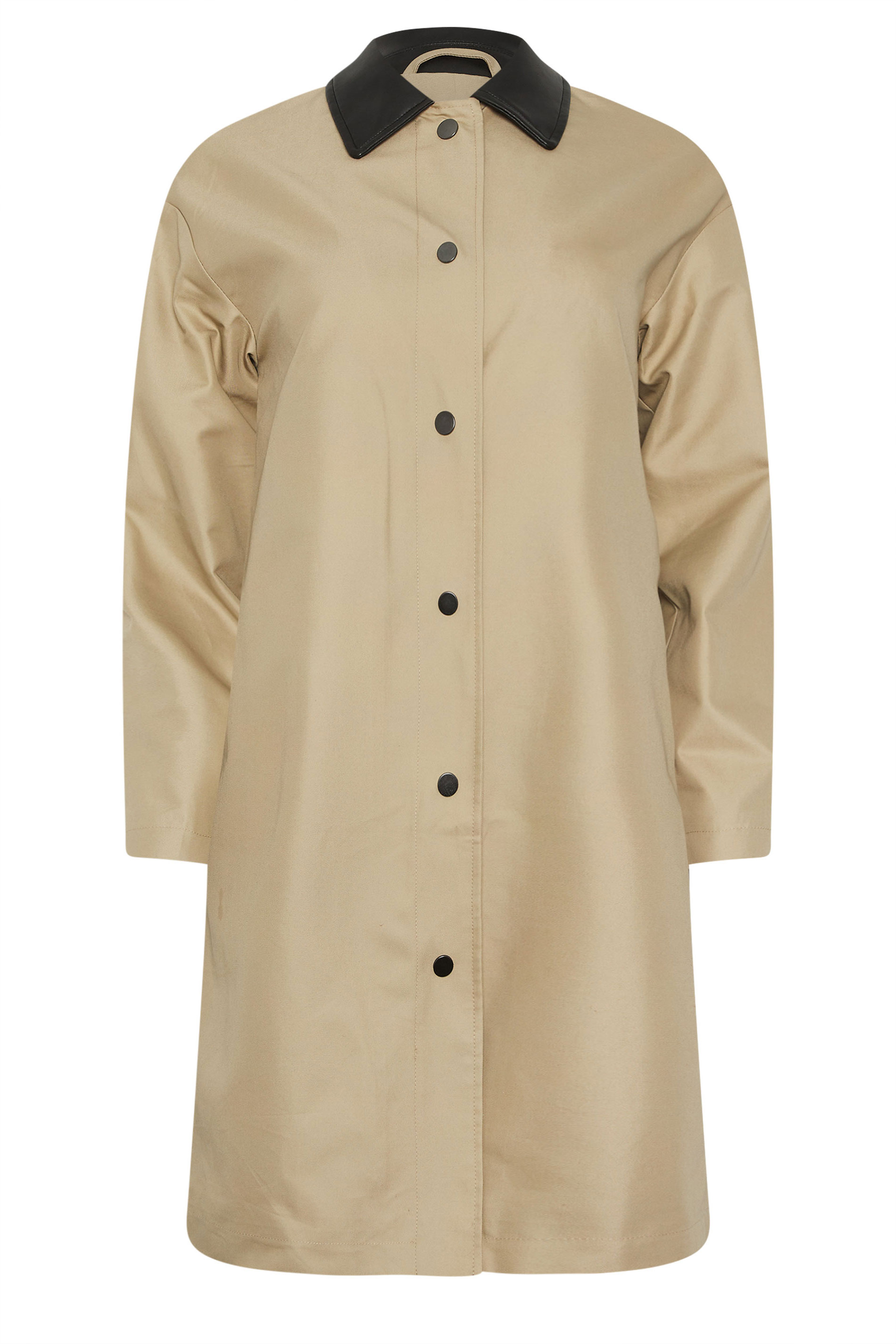 PixieGirl Petite Women's Stone Brown Contrast Collar Car Coat | PixieGirl 6