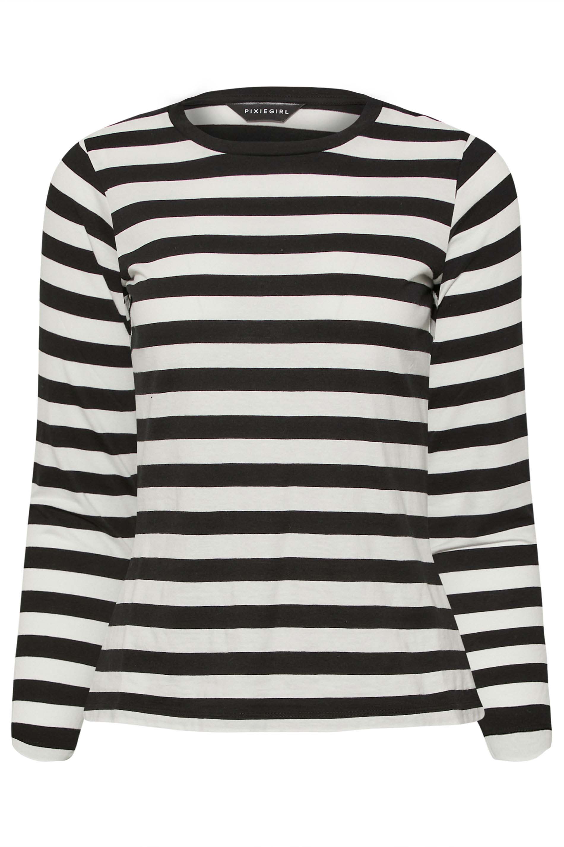 Petite Black Stripe Long Sleeve Top | PixieGirl 5