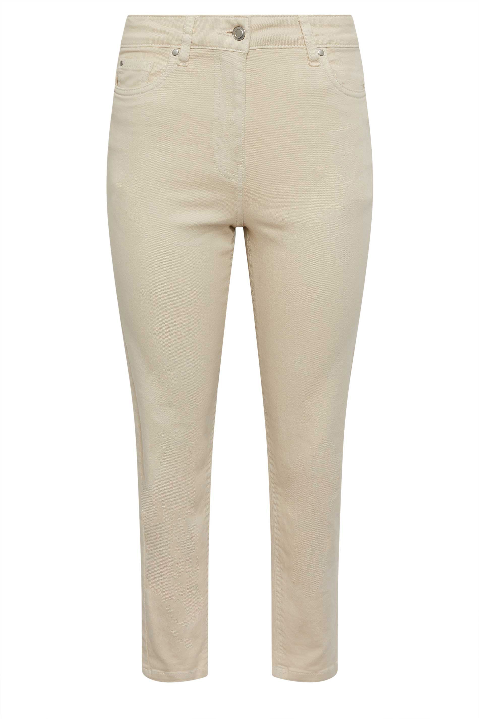 PixieGirl Petite Womens Cream Mom Jeans | PixieGirl 6