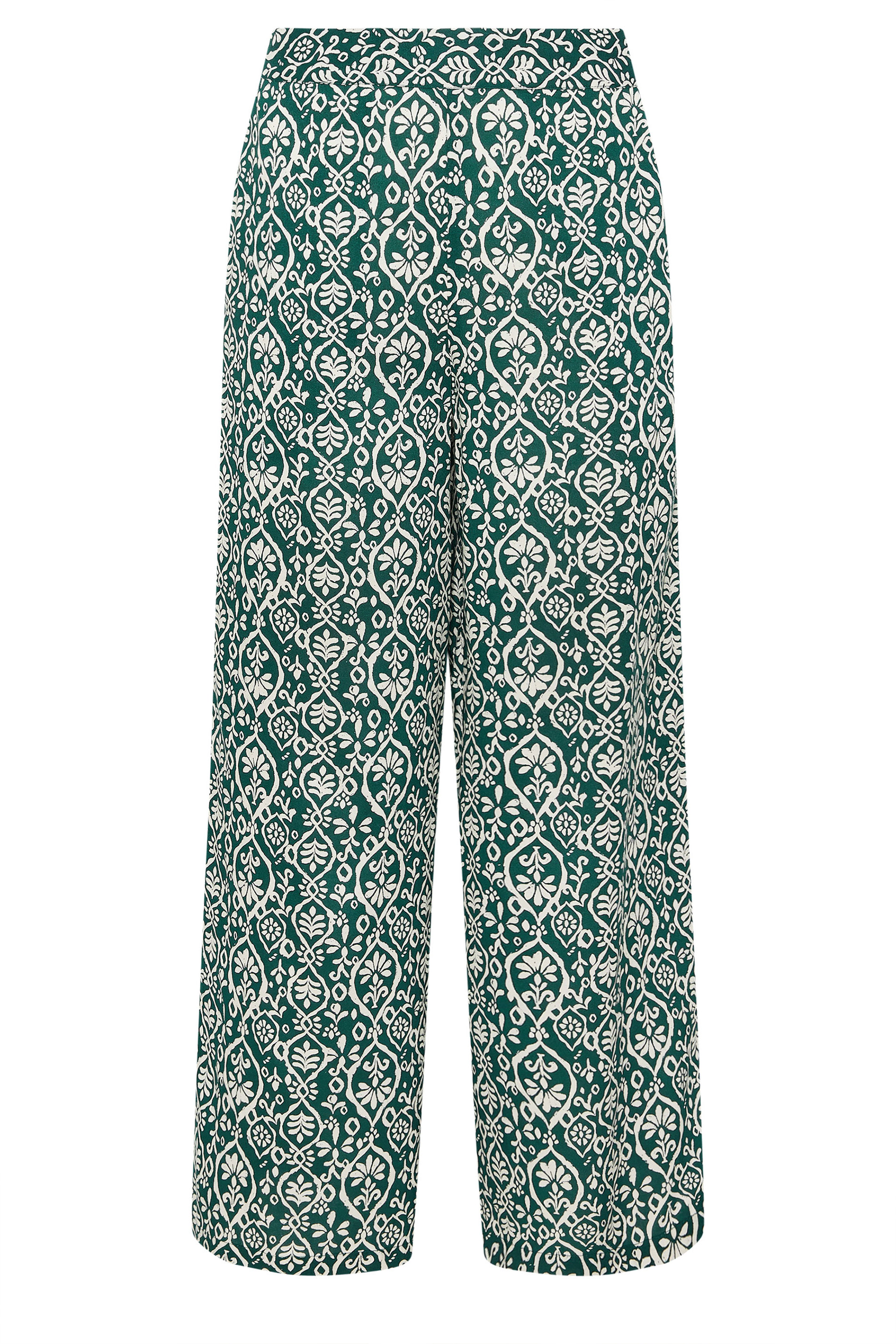 M&Co Green Abstract Print Wide Leg Trousers | M&Co 5