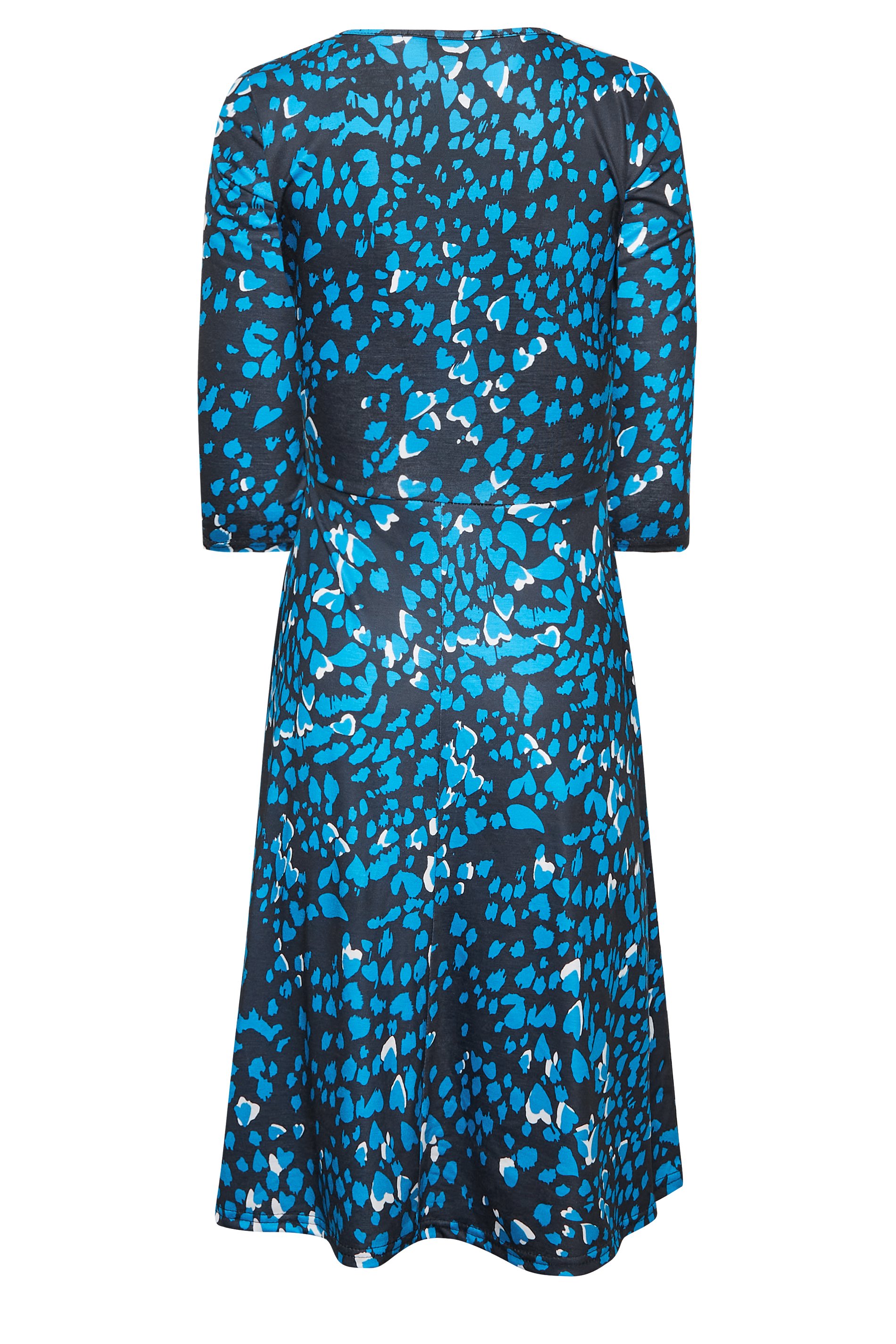 Petite Blue Animal Print Wrap Dress | PixieGirl 7