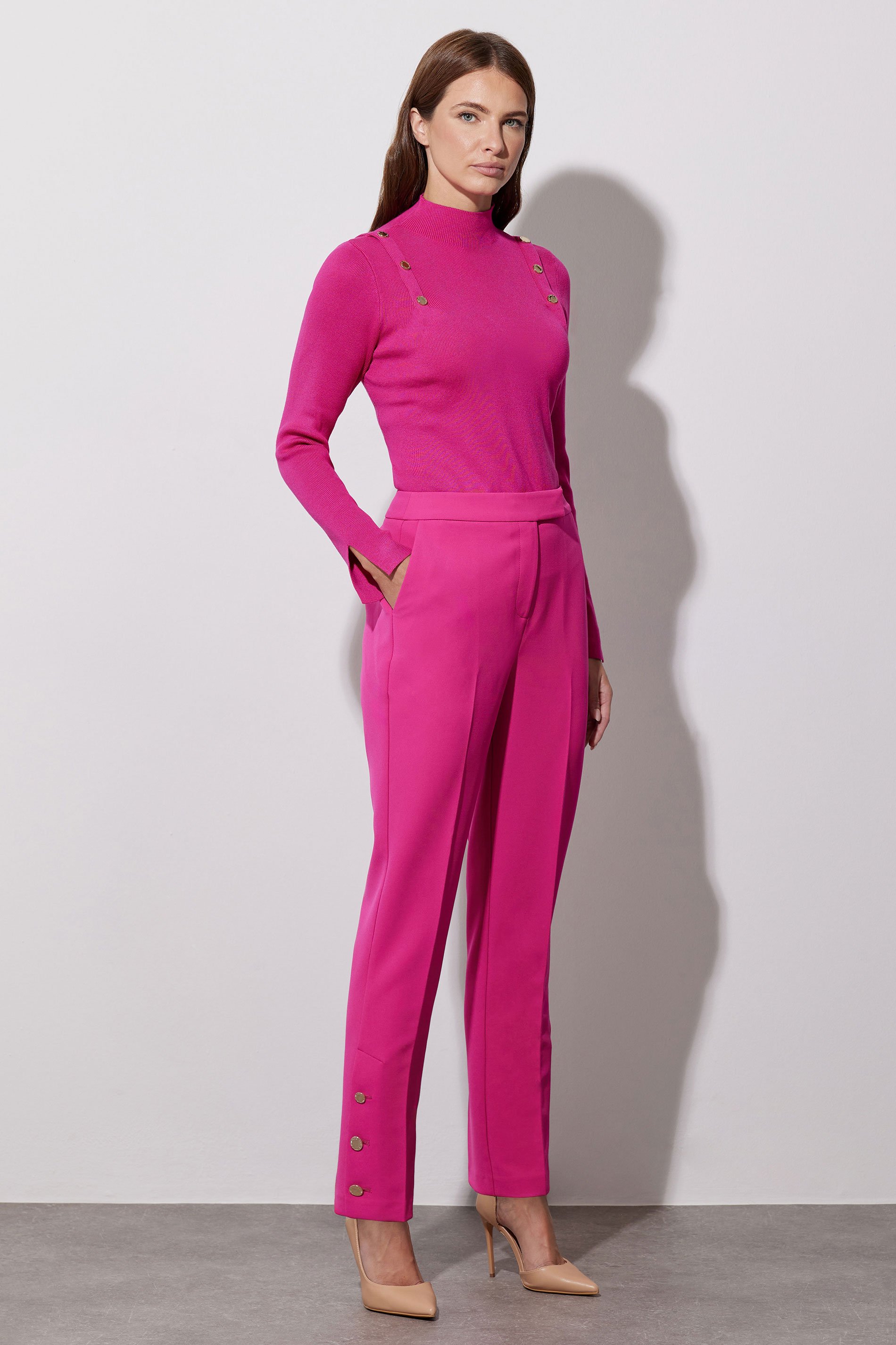 STAR Hot Pink Button Detail Knitted Jumper | StarByJM 2