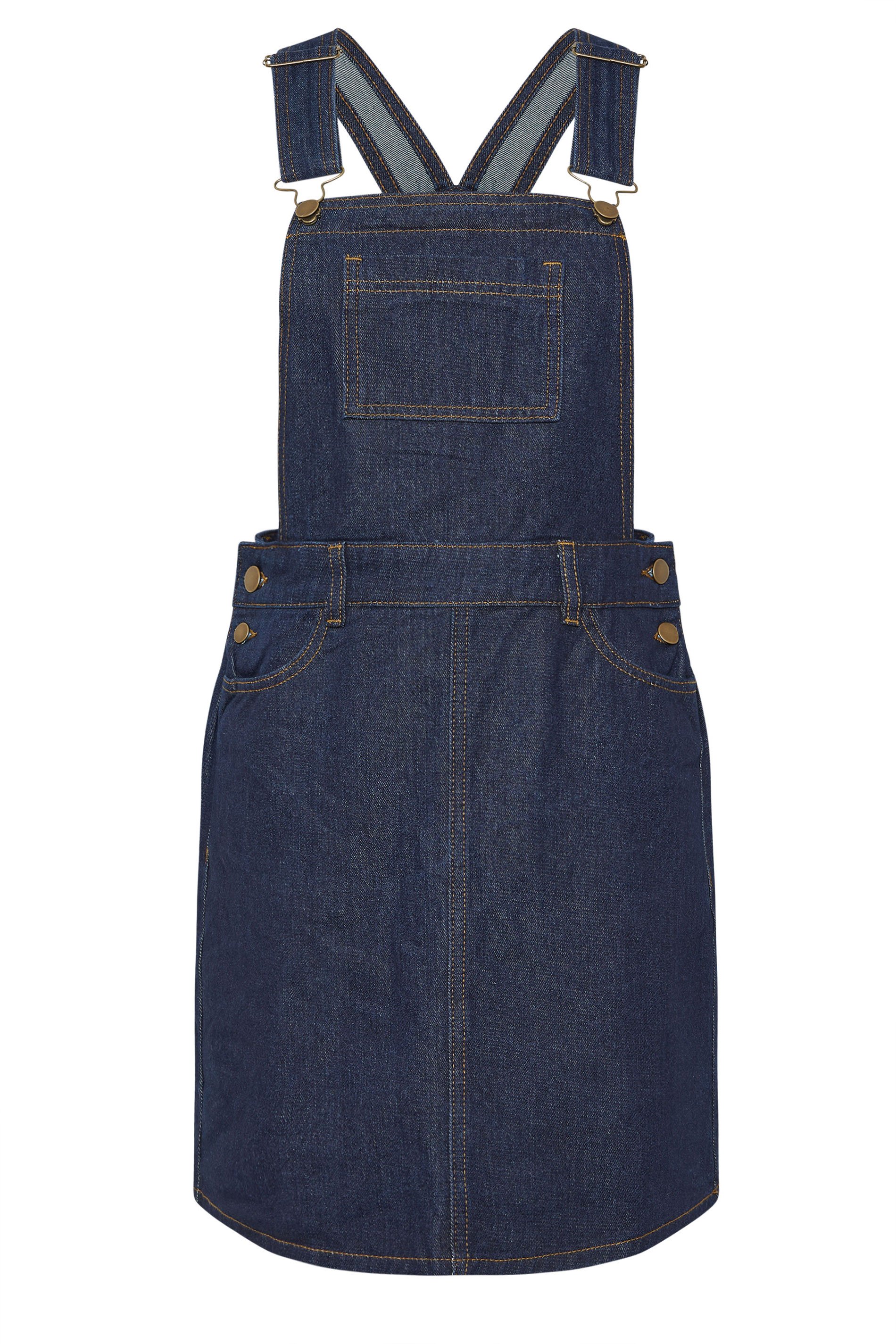 PixieGirl Petite Women's Indigo Blue Denim Pinafore Dress | PixieGirl 1