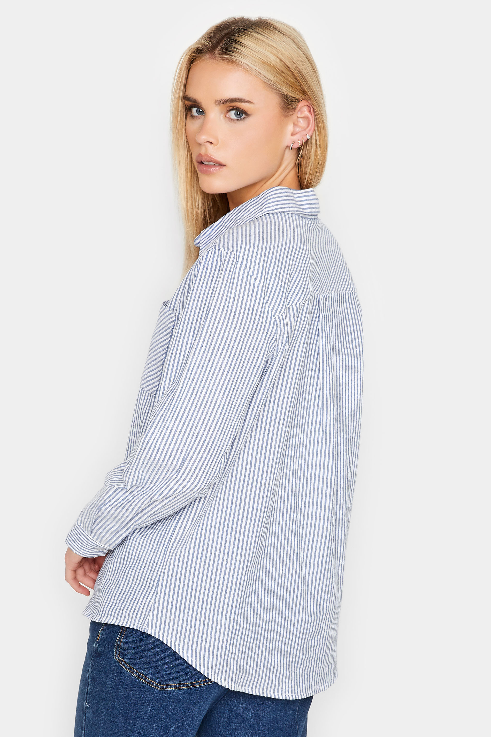 Petite Blue Stripe Shirt | PixieGirl 3
